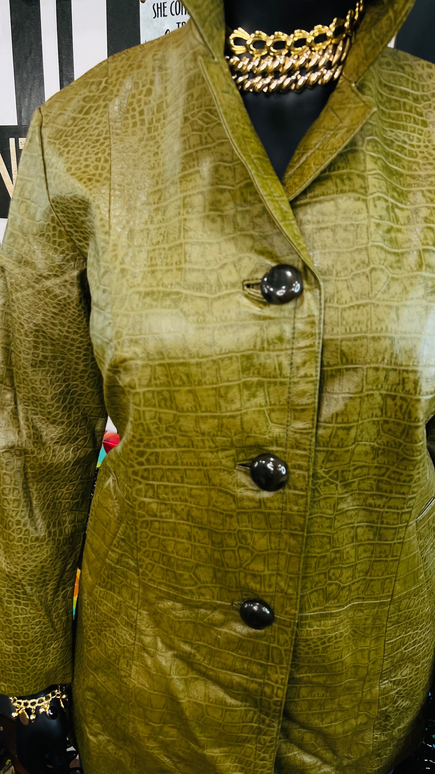 Vintage Green Genuine Leather Jacket (16)