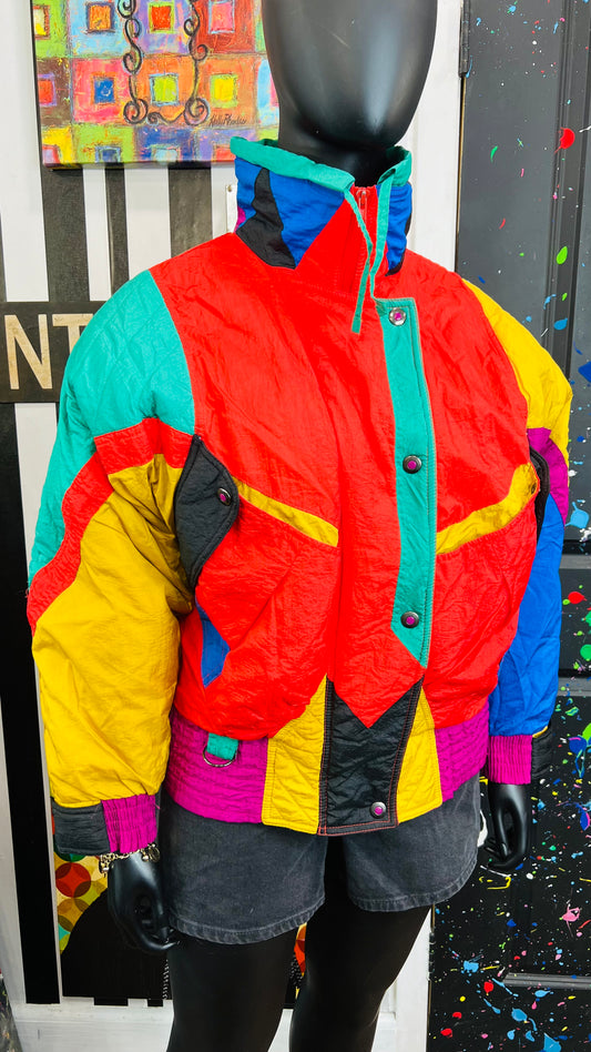 Vintage Colorblock 80s Puffer Coat (16/18)