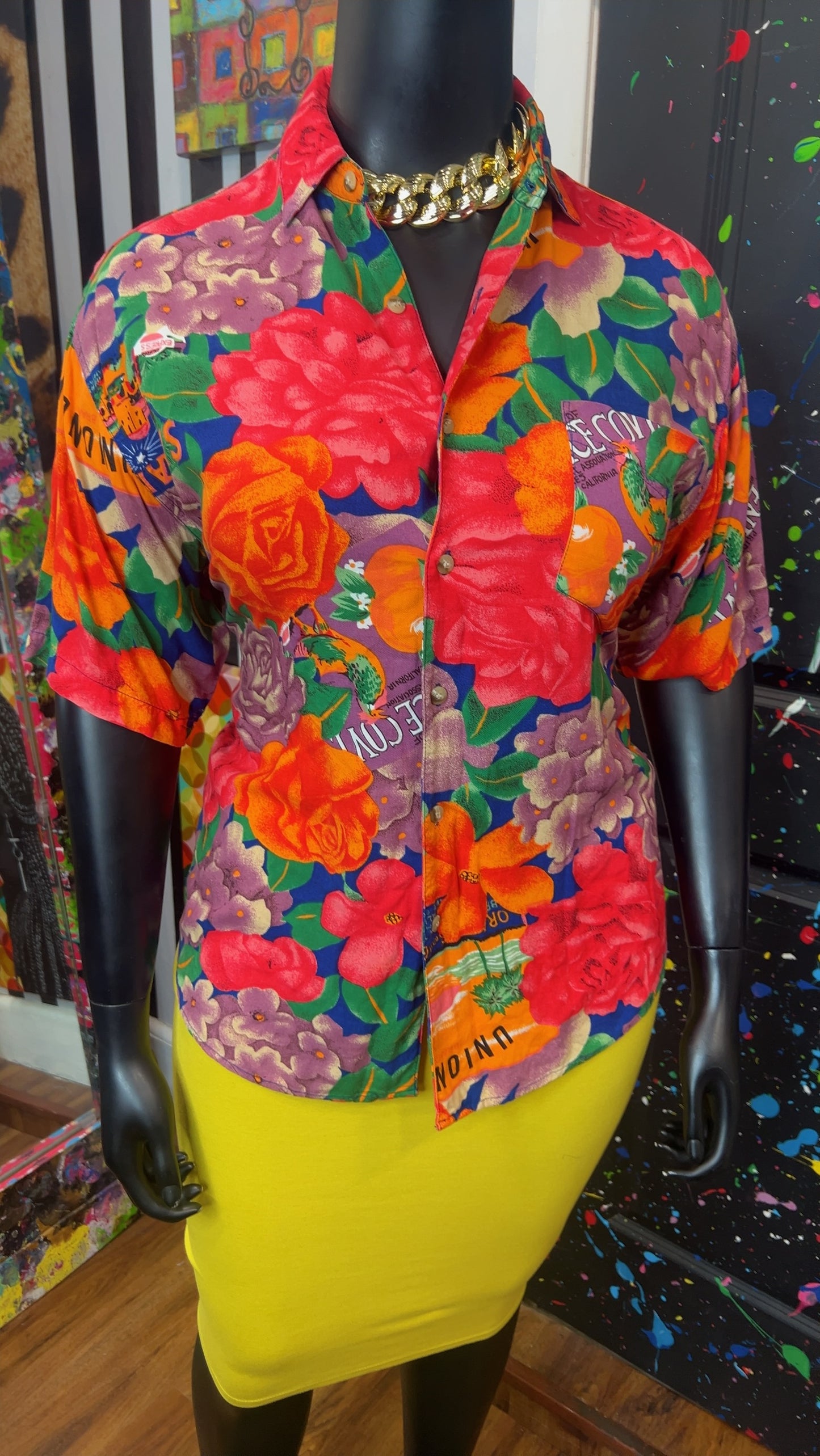 Vintage Rayon Tropical Blouse (14)