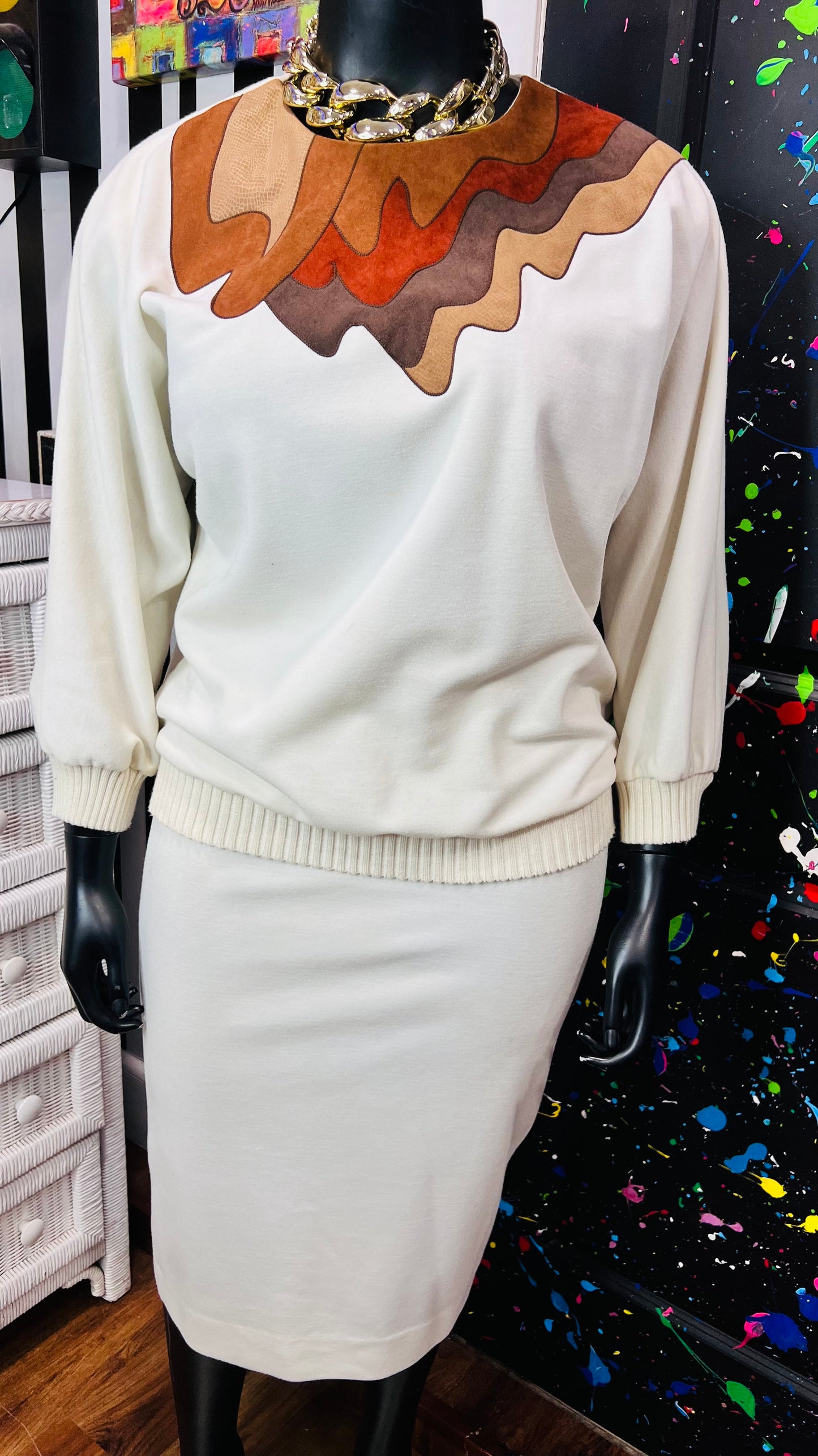 Vintage Leslie Fay Sweater Skirt Set (18)