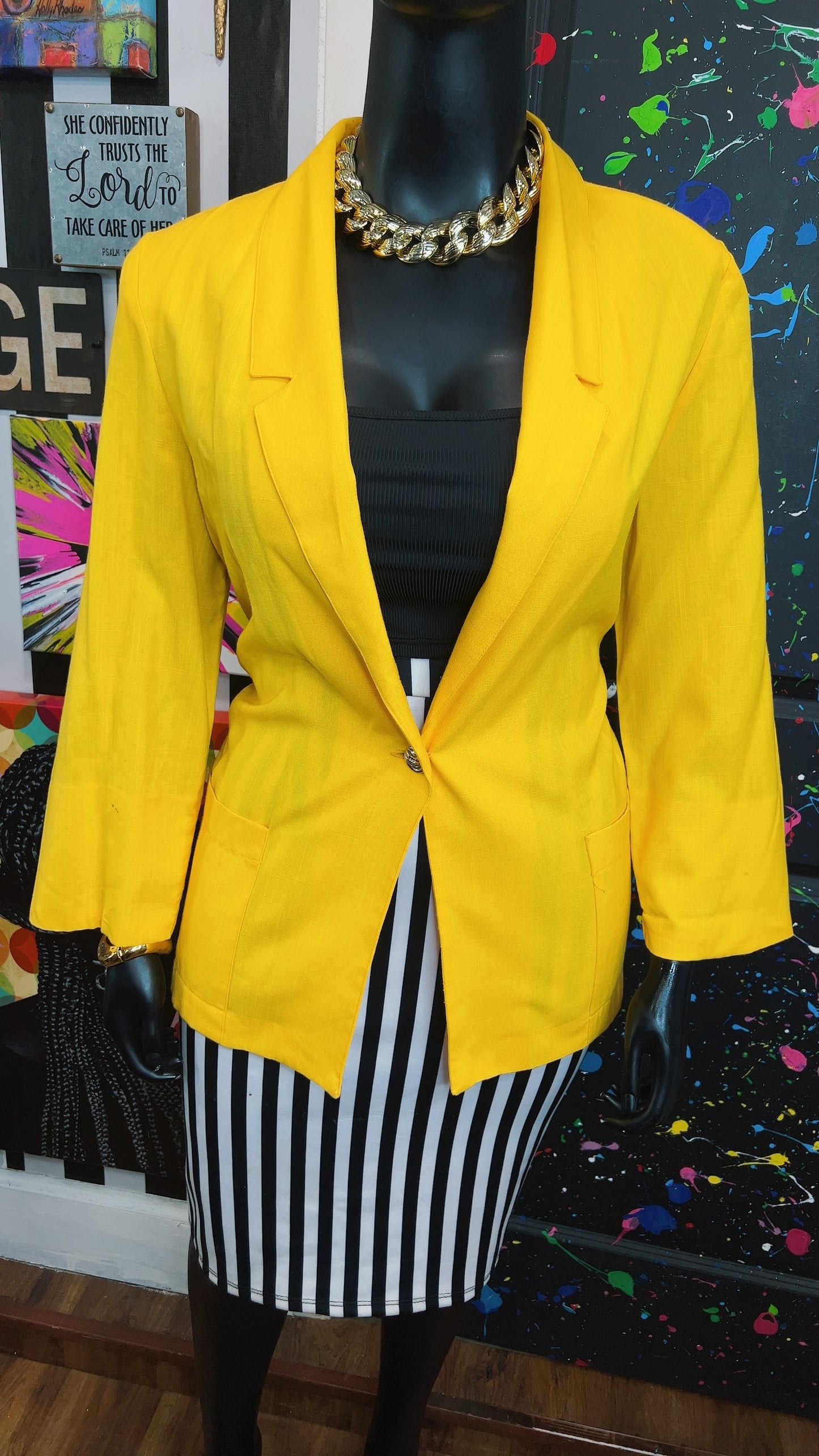 Vintage Yellow Blazer (16)