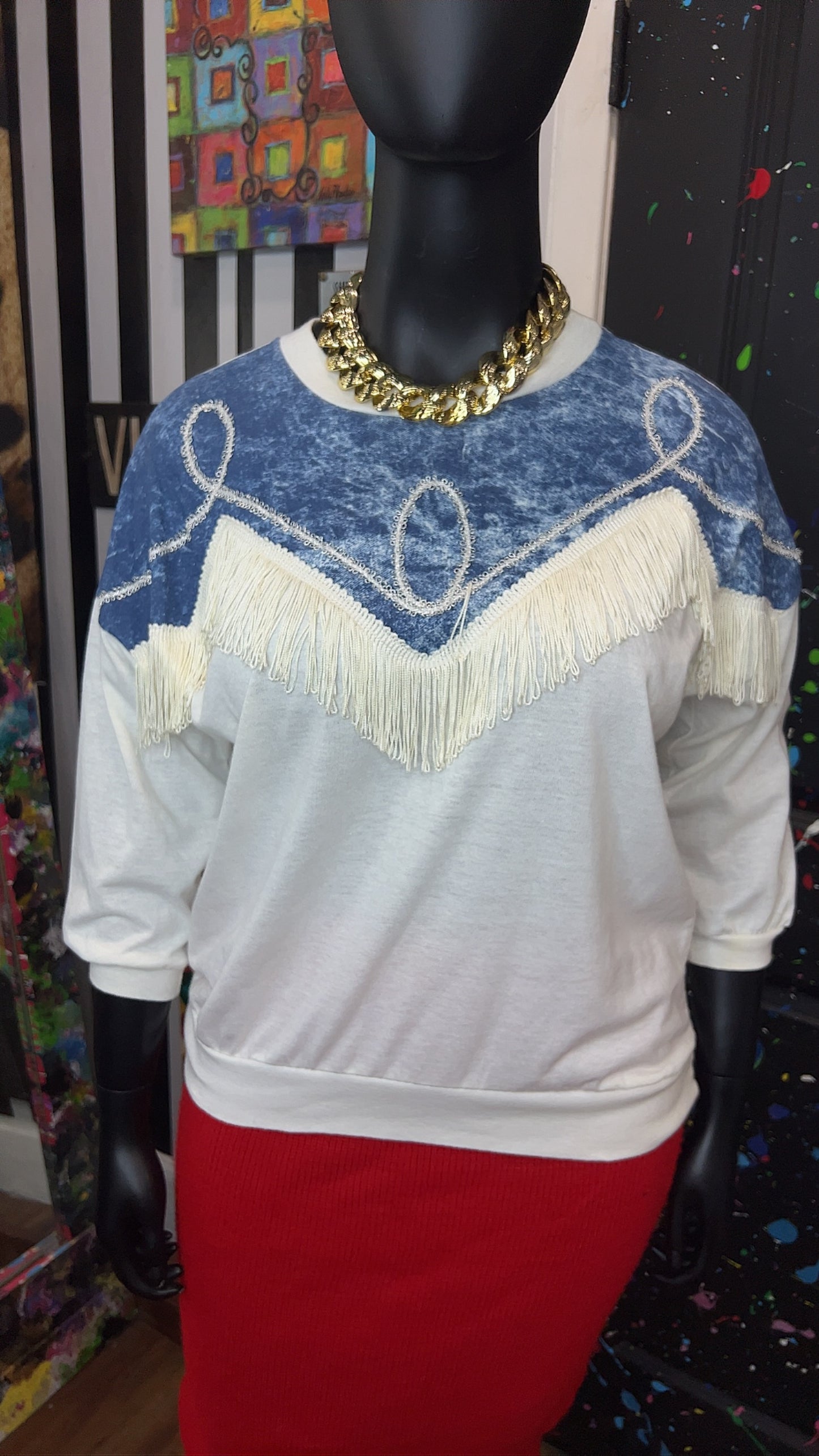Vintage Fringe & ‘Denim’ T-Shirt (18)