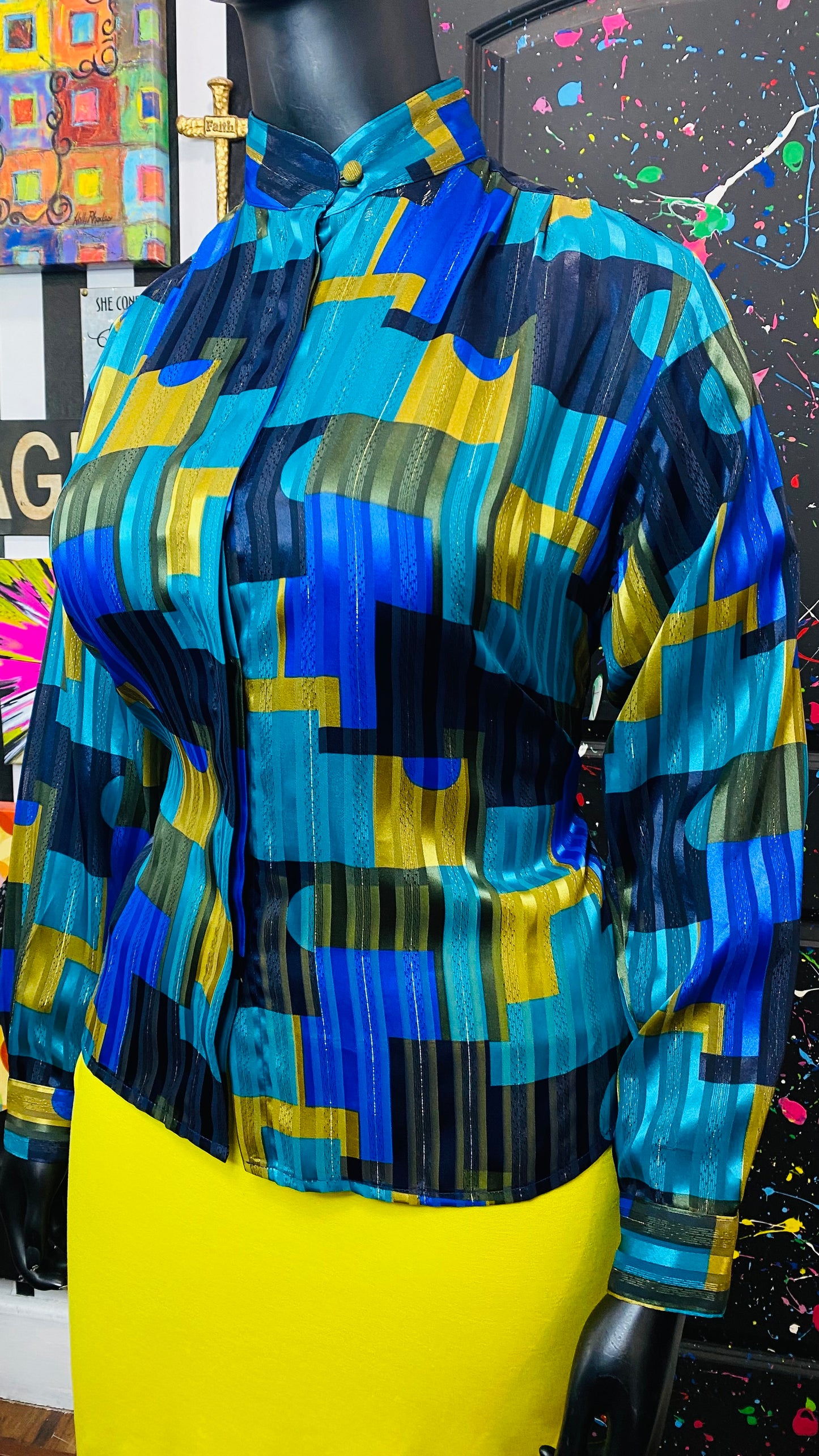 Vintage Long Sleeve Sheer Blouse (14)