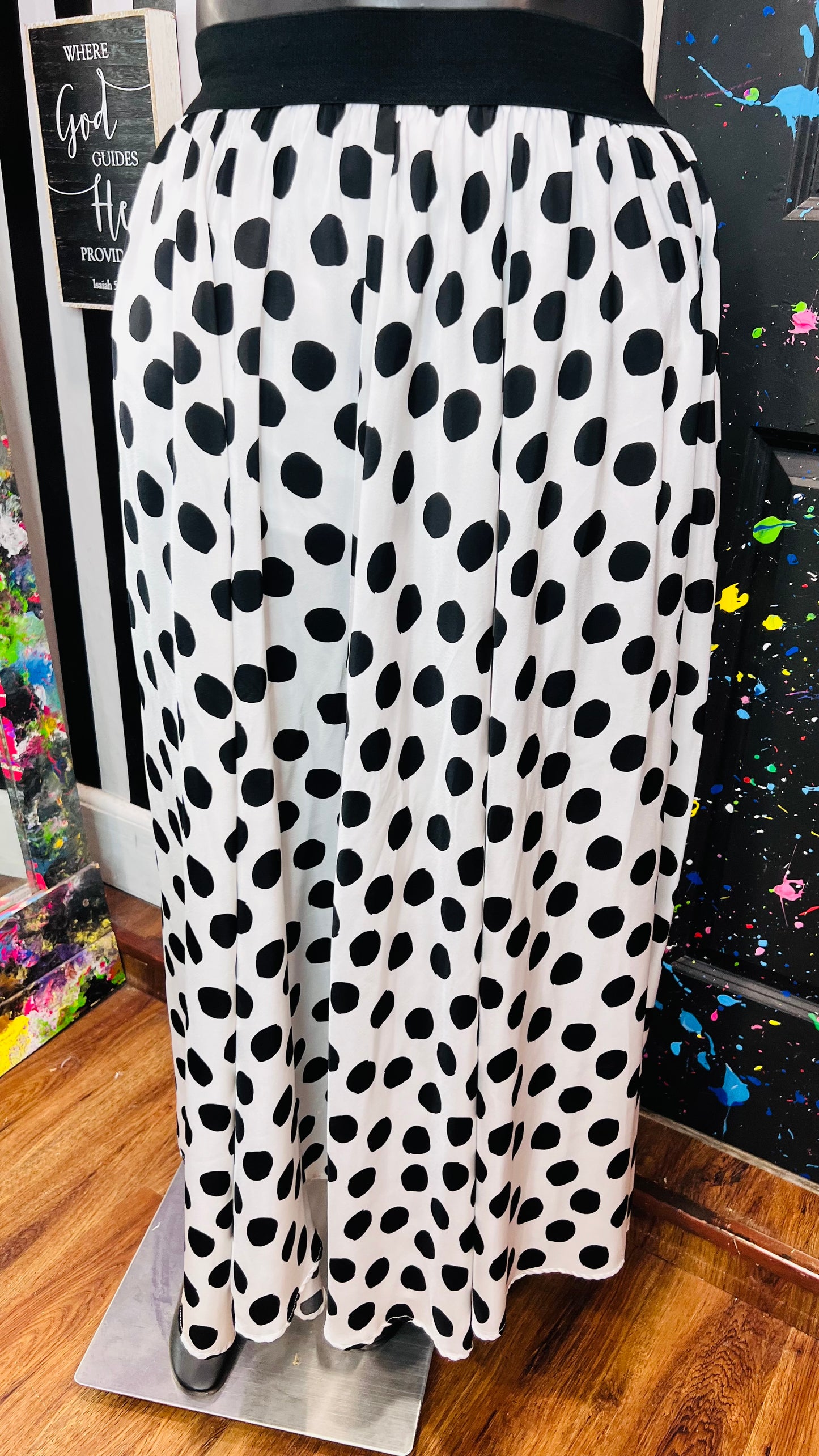 Ashley Stewart Polka Dot Black & White Skirt (14/16)