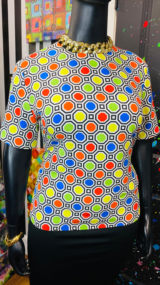 Vintage Colorblock Blouse (16)