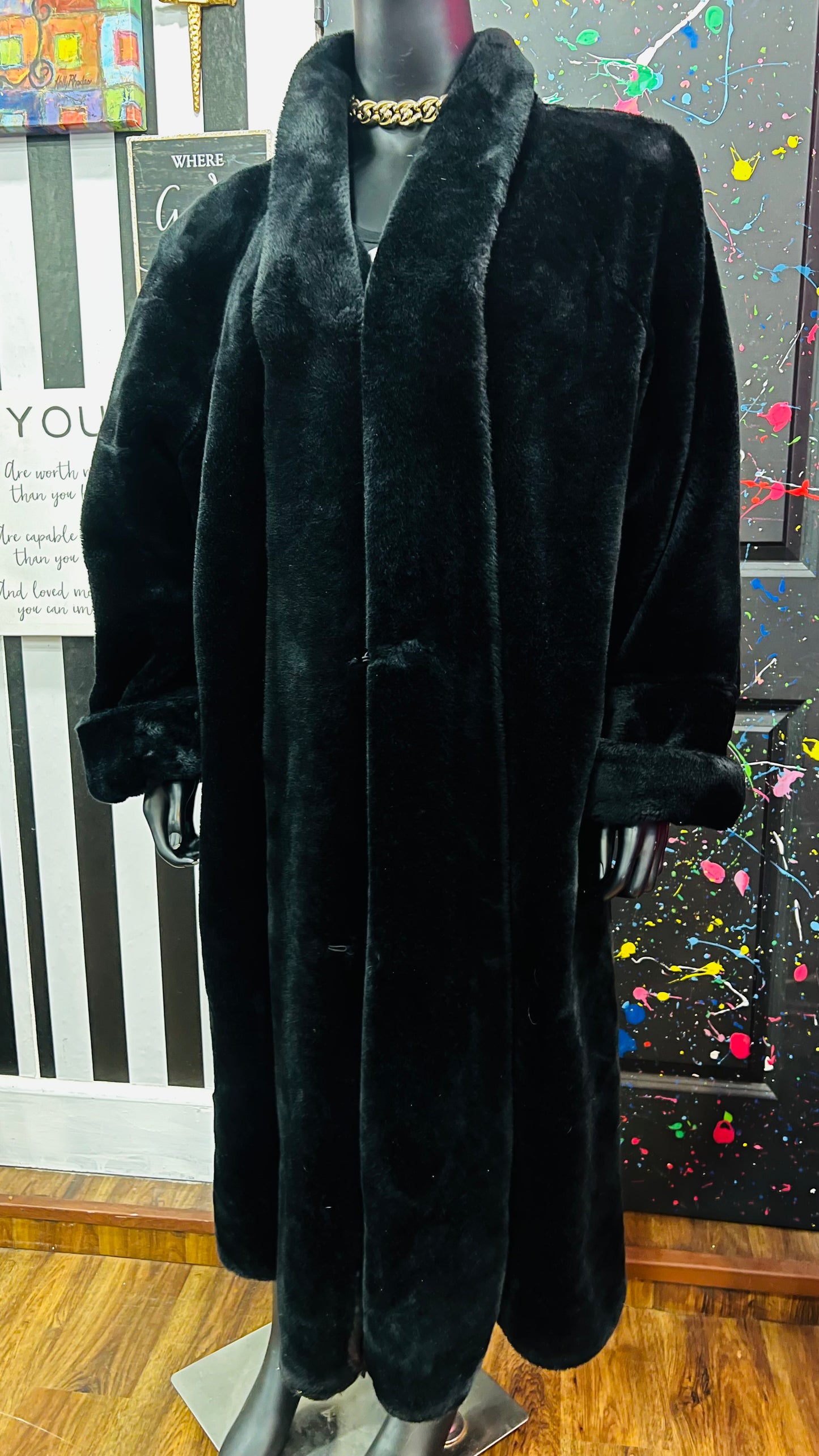 Vintage Faux Fur Trench Coat (24/26)
