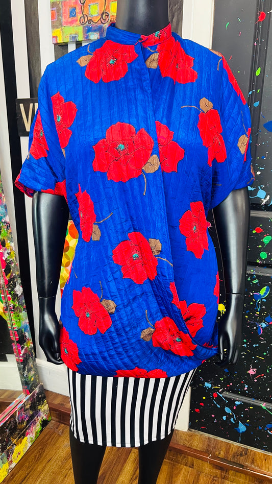 Vintage Floral Unique Blouse (OS)