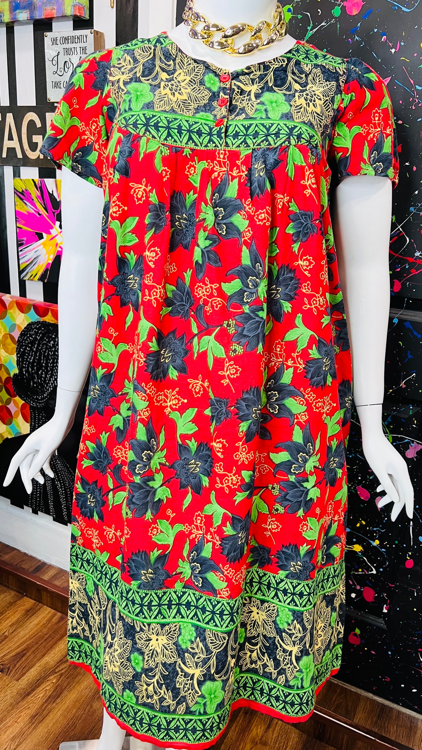 Vintage Floral House Dress (14)