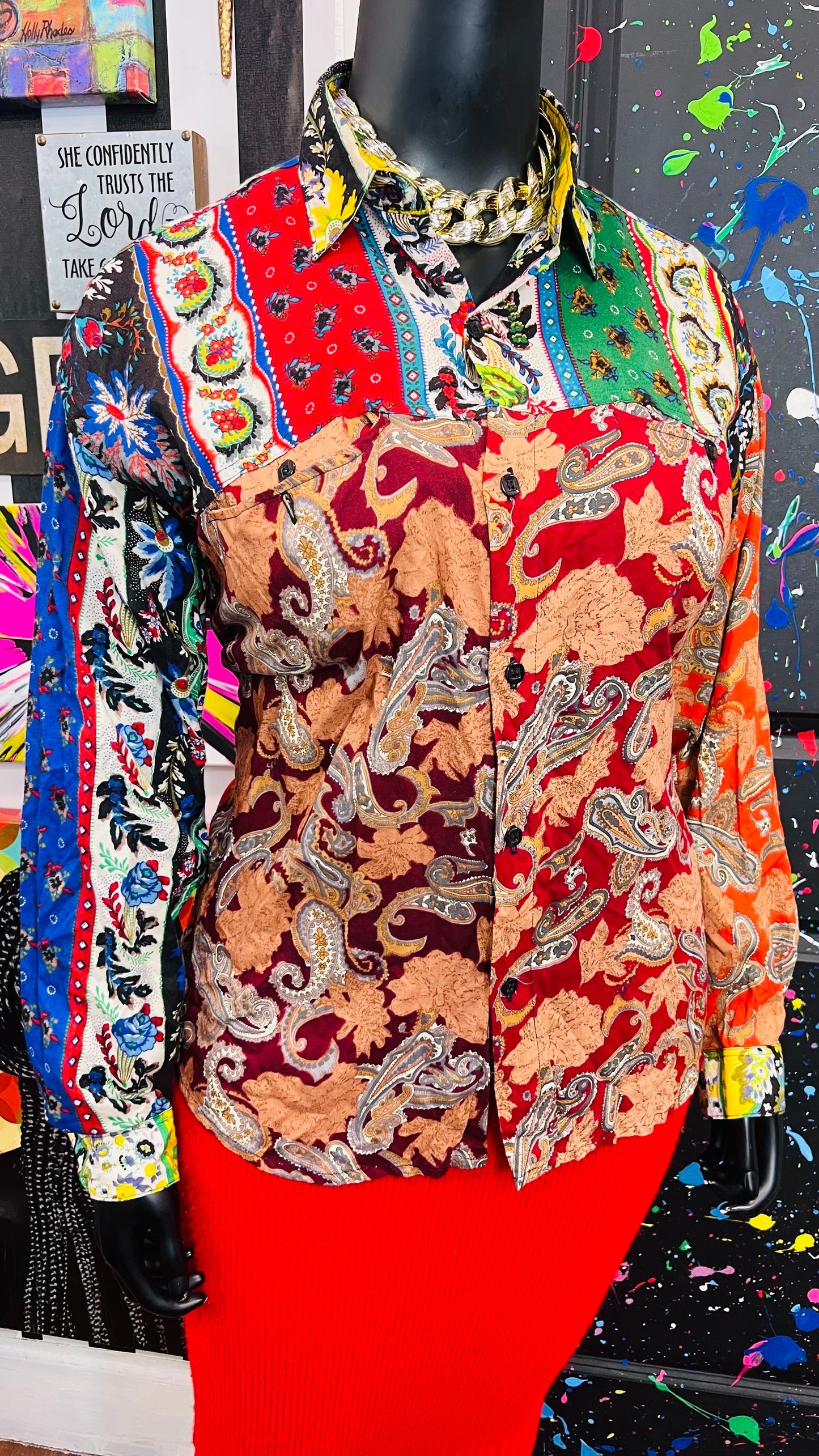 Vintage Rayon MixPrint Blouse (20)