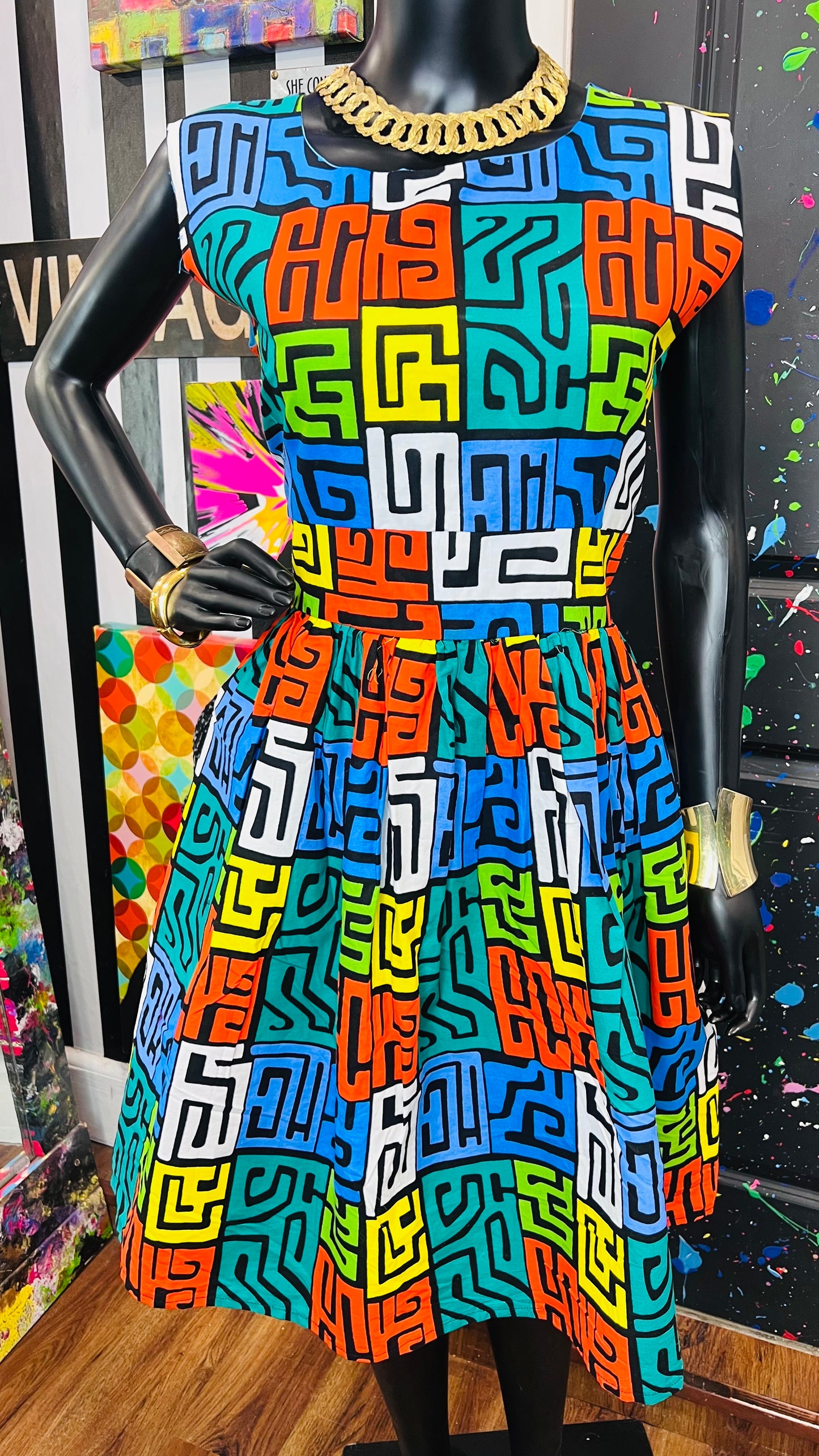 African Cotton Dress Handmade (12)