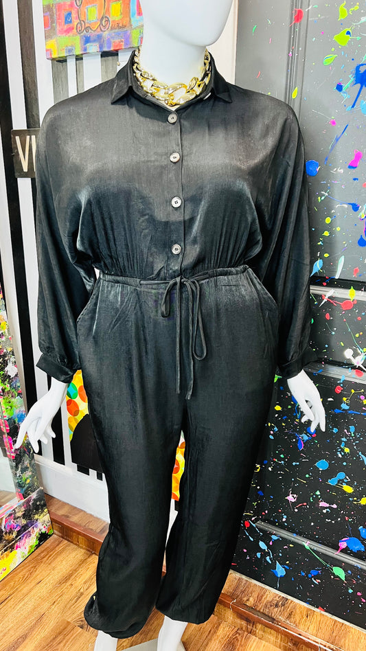 Vintage Inspired Black Drawstring Jumpsuit (16)