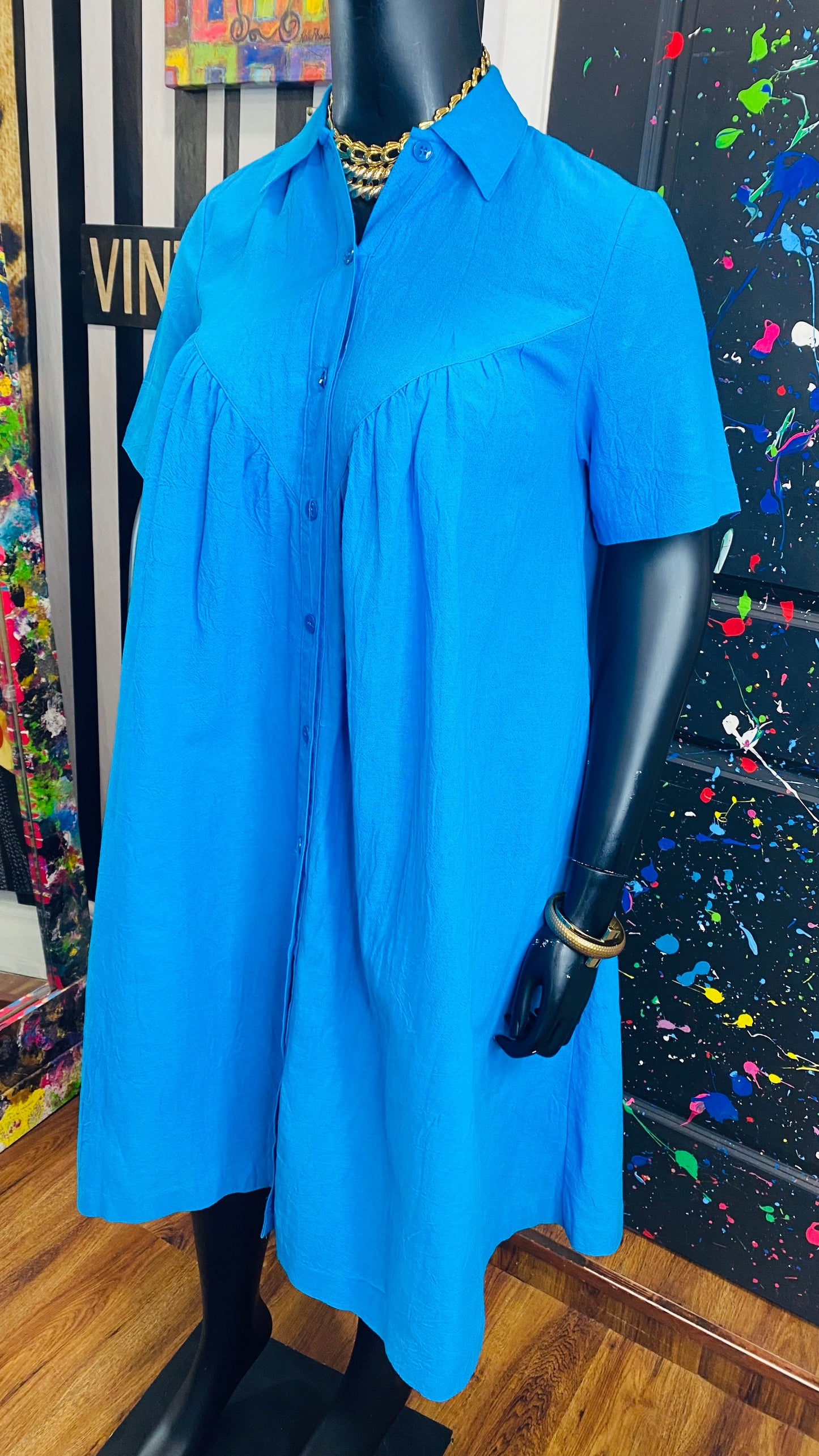 Vintage Blue Spring Dress (16)