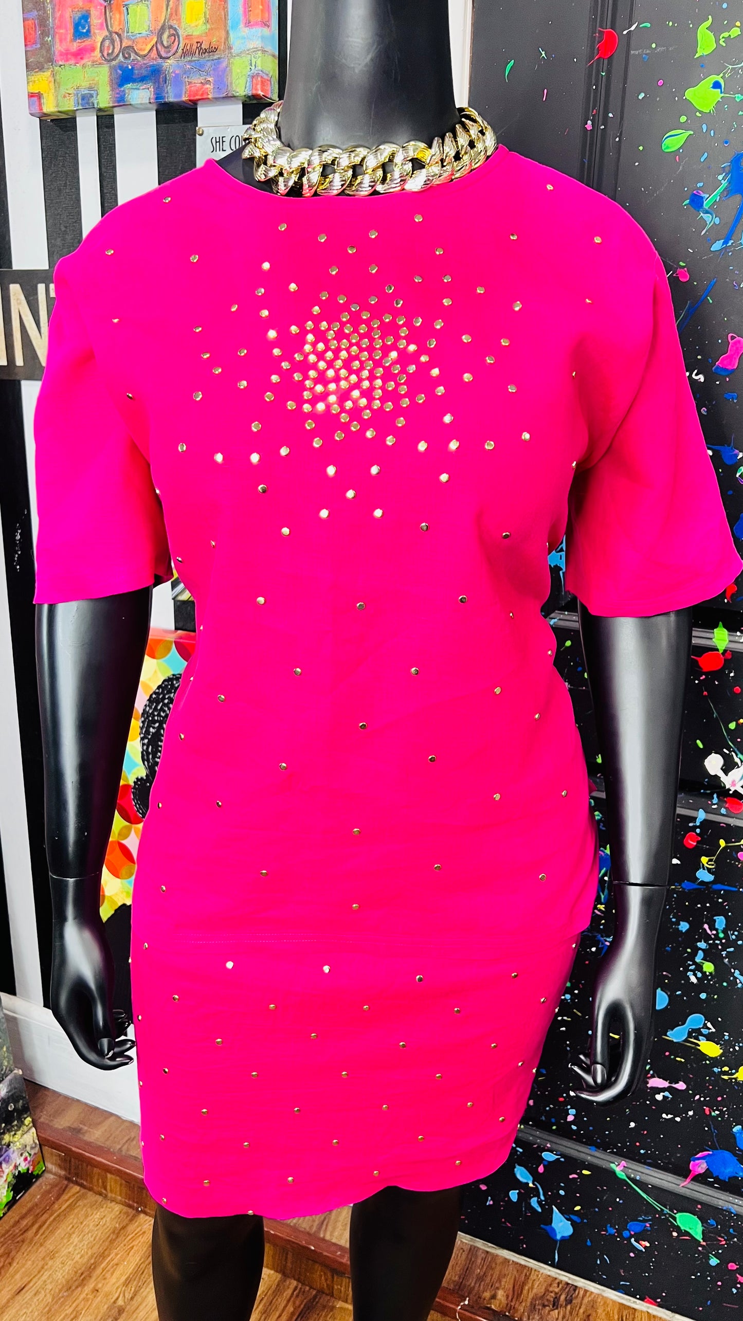 Vintage Studded IB Diffusion Skirt Set (12)