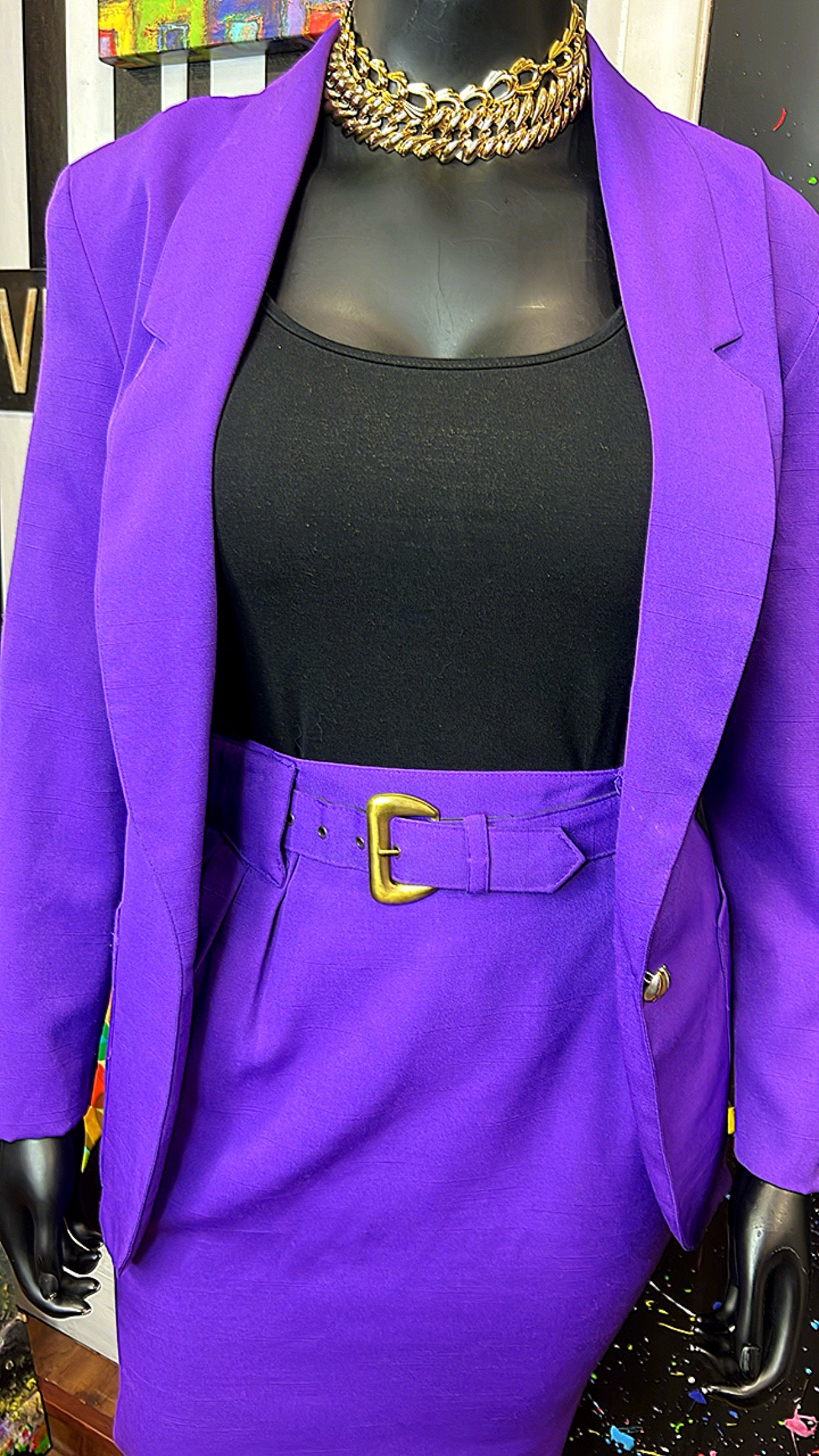 Vintage Purple Skirt Suit (16)