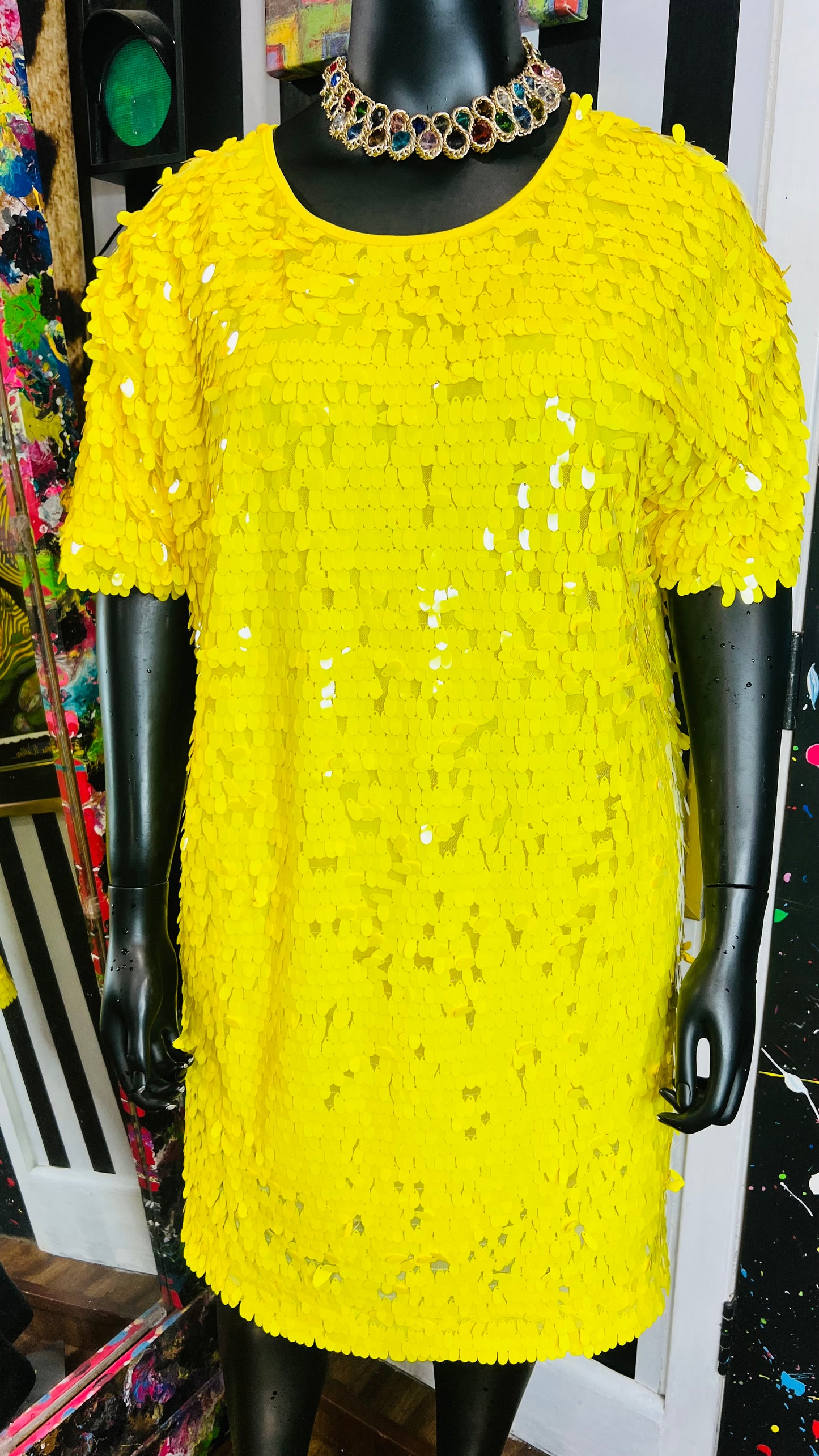 Eloquii Yellow Sequin Dress (20)