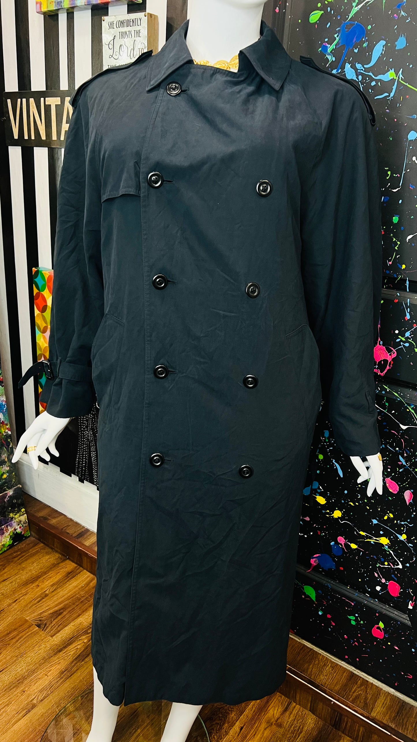 Vintage Black Trench Coat (18)