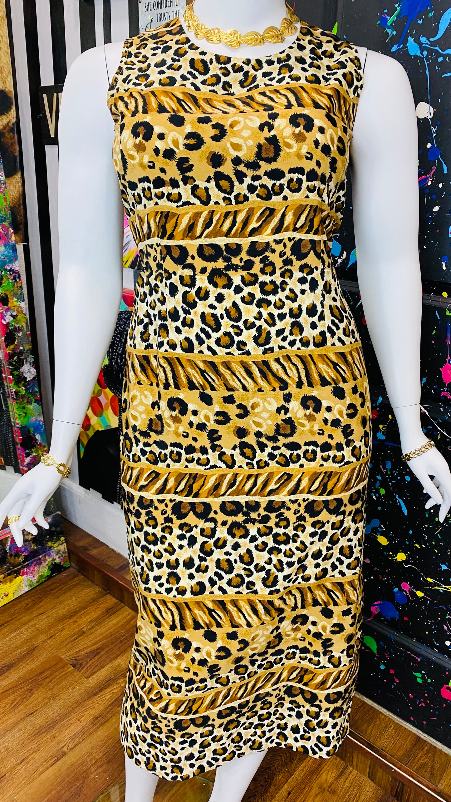 Vintage Animal Print Sleeveless Dress (16)