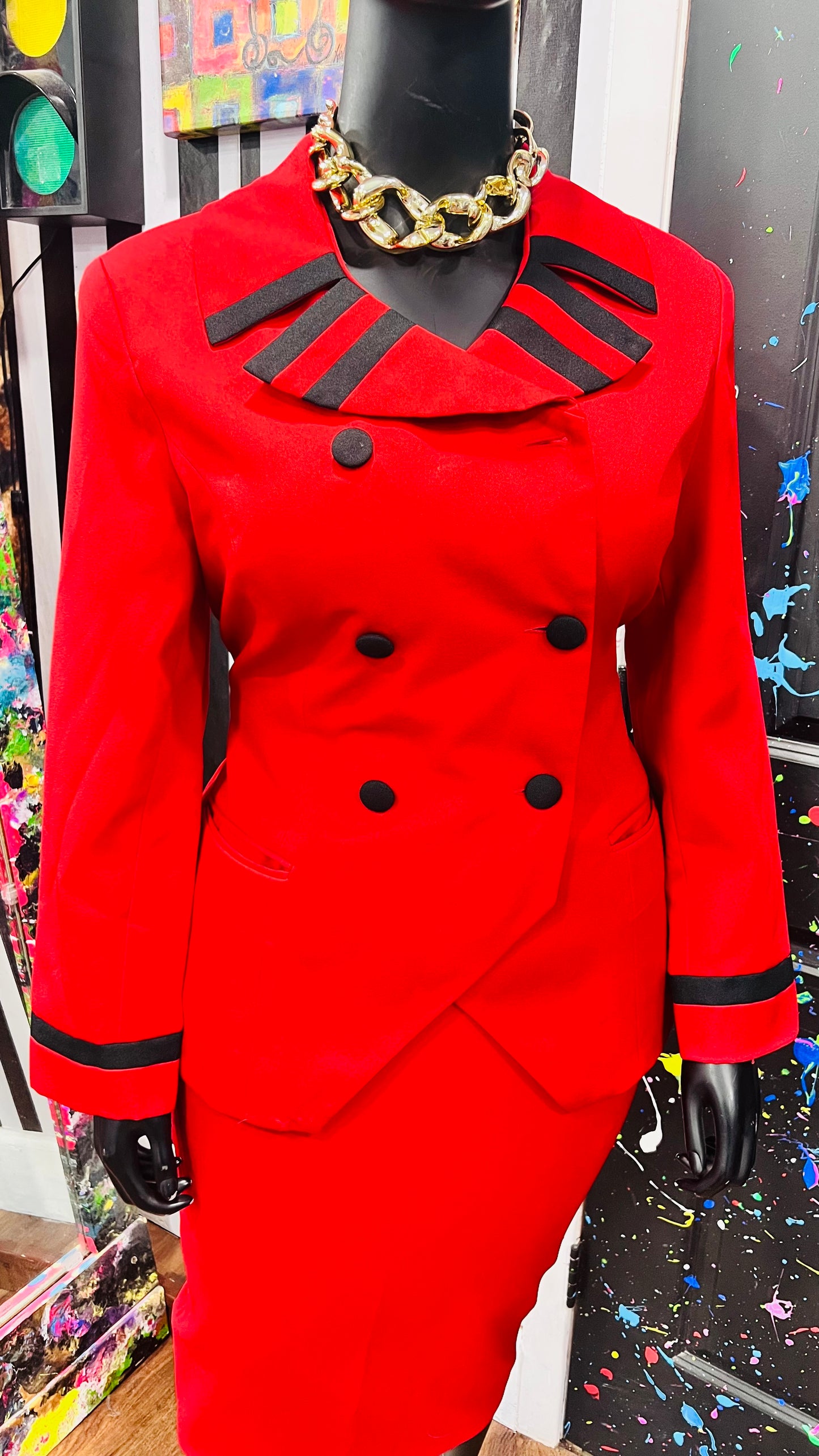 Vintage Black & Red Chad Stevens Blazer (18)