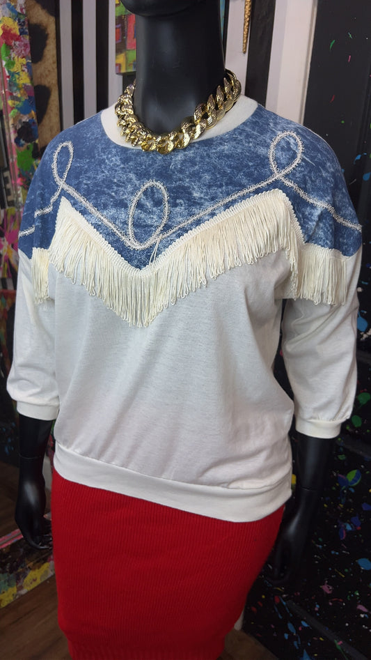 Vintage Fringe & ‘Denim’ T-Shirt (18)