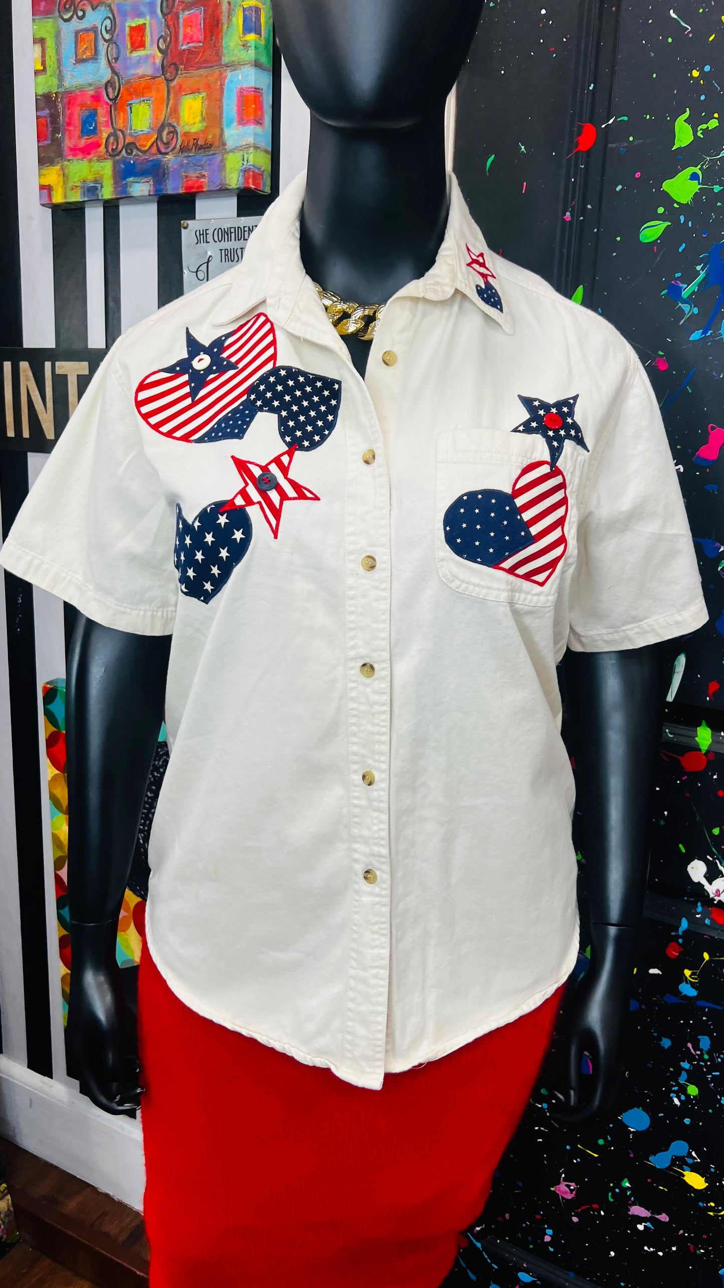 Vintage American Flag Blouse (16)