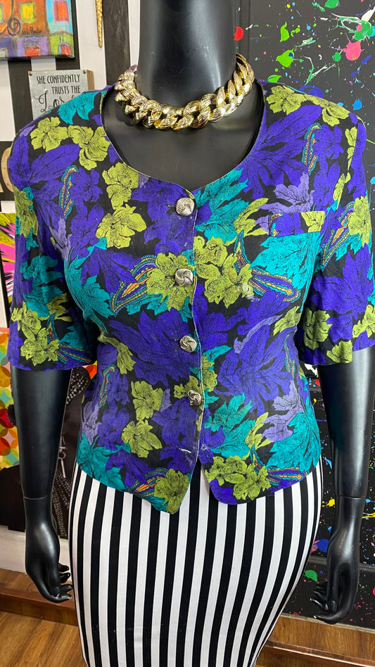 Vintage Floral Cropped Blouse (24)