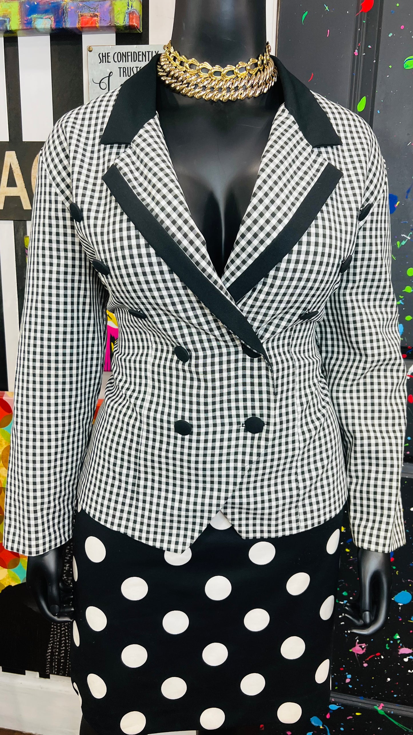 Vintage Checkered Blazer (20W)