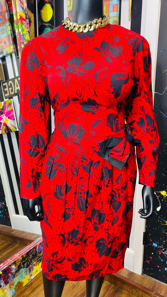 Vintage Floral Bow Dress (24)