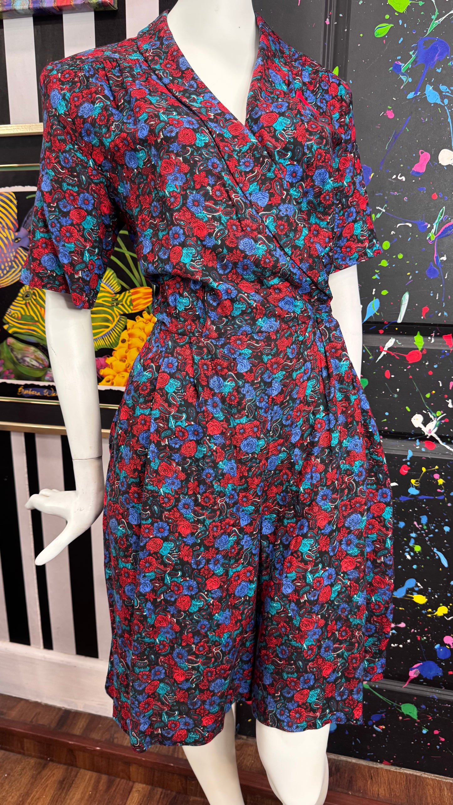 Vintage Paisley Print Rayon Romper (12)