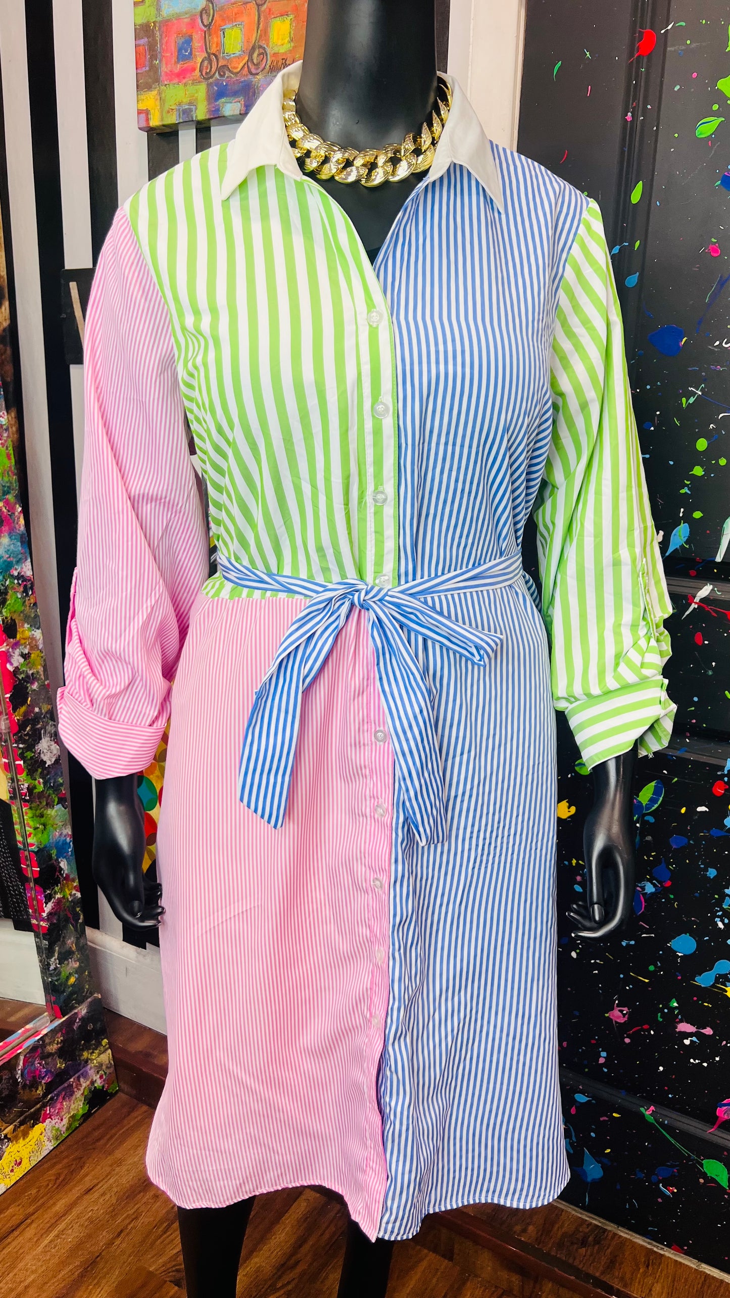 Lane Bryant Cotton Striped Dress - New w/Tags (22/24)