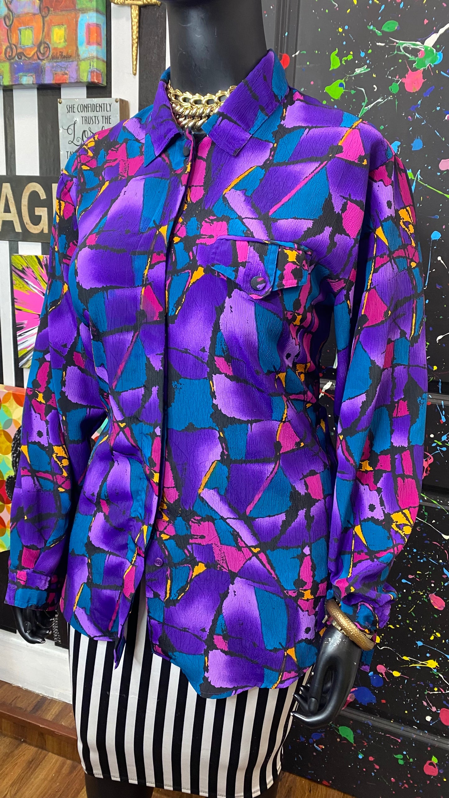 Vintage Abstract 90’s Blouse (18)