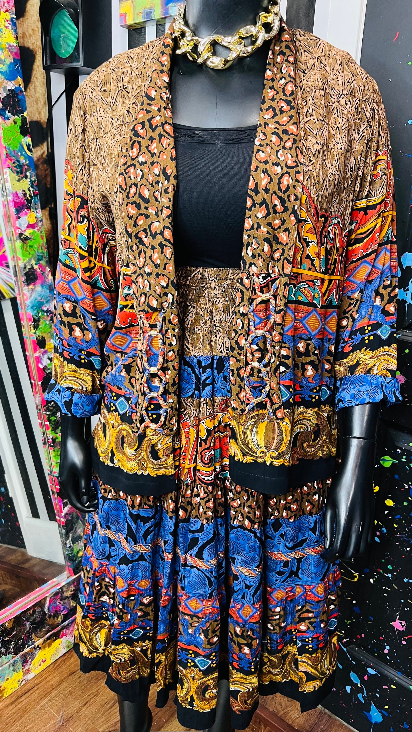 Vintage 100% Rayon Carole Little Skirt Set (14/16)