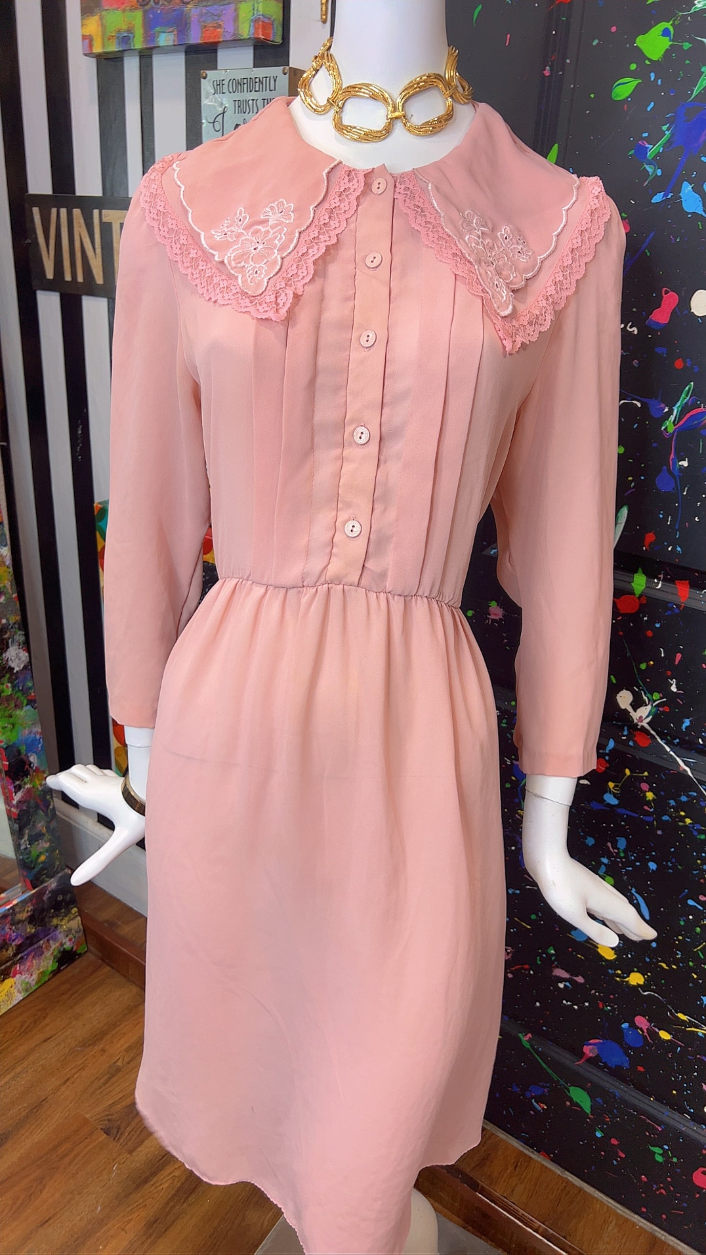 Vintage Blush Pink Dress (14)