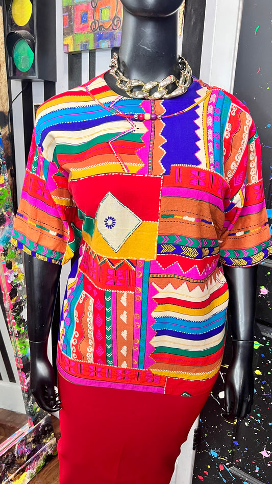 Vintage 100% Rayon Choon Of California Blouse (22)