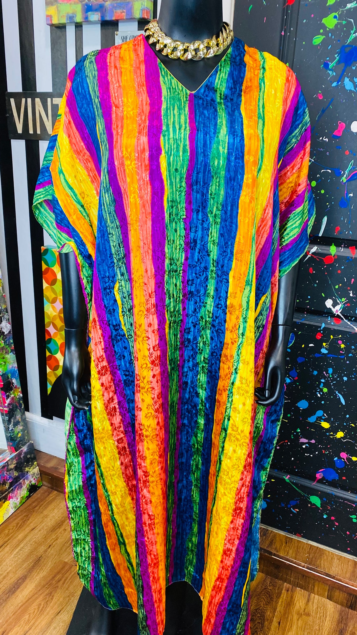 Vintage Rainbow Kaftan (OS)