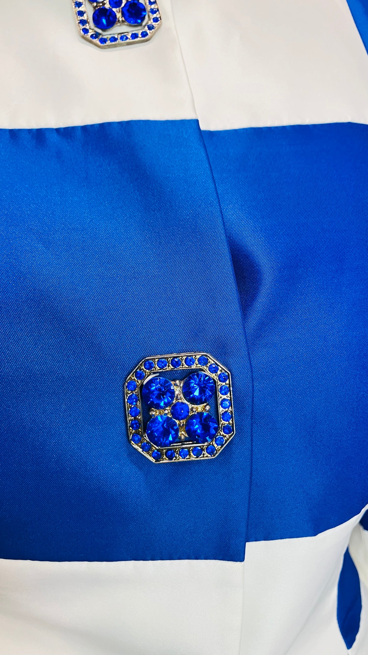 Vintage Couture Blue & White Skit Suit (16)