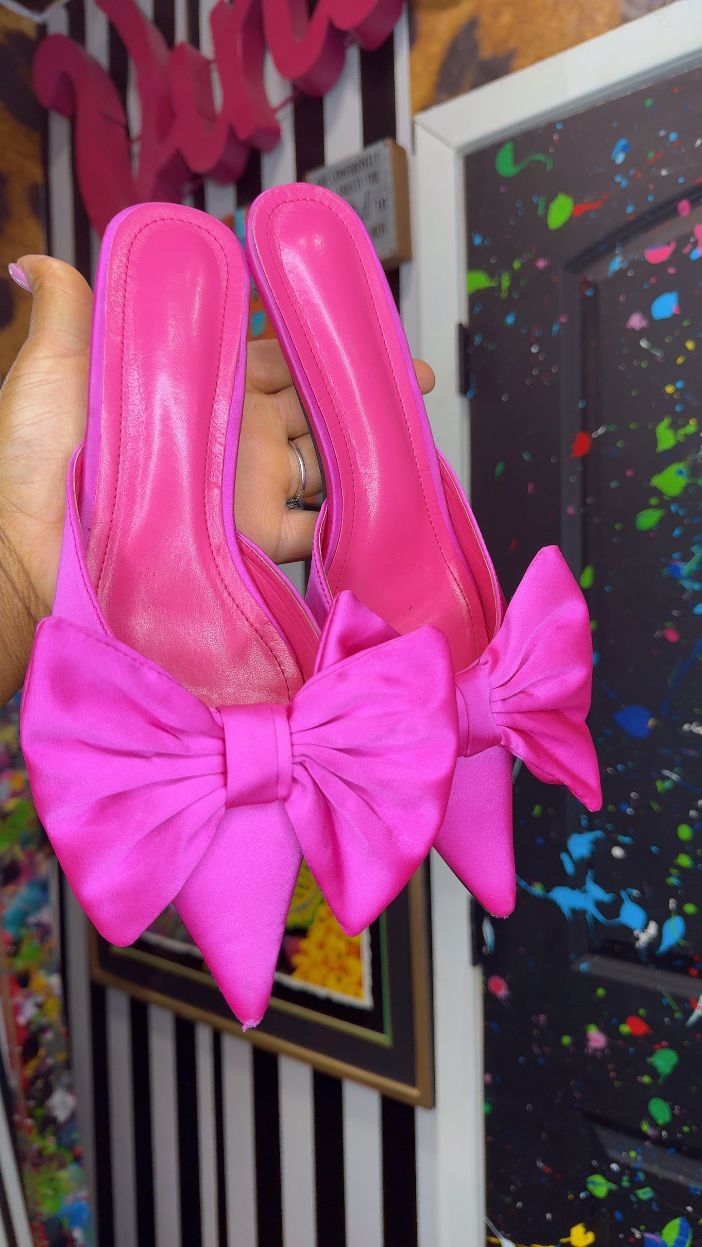 Pink Bow Kitten Heel (9)