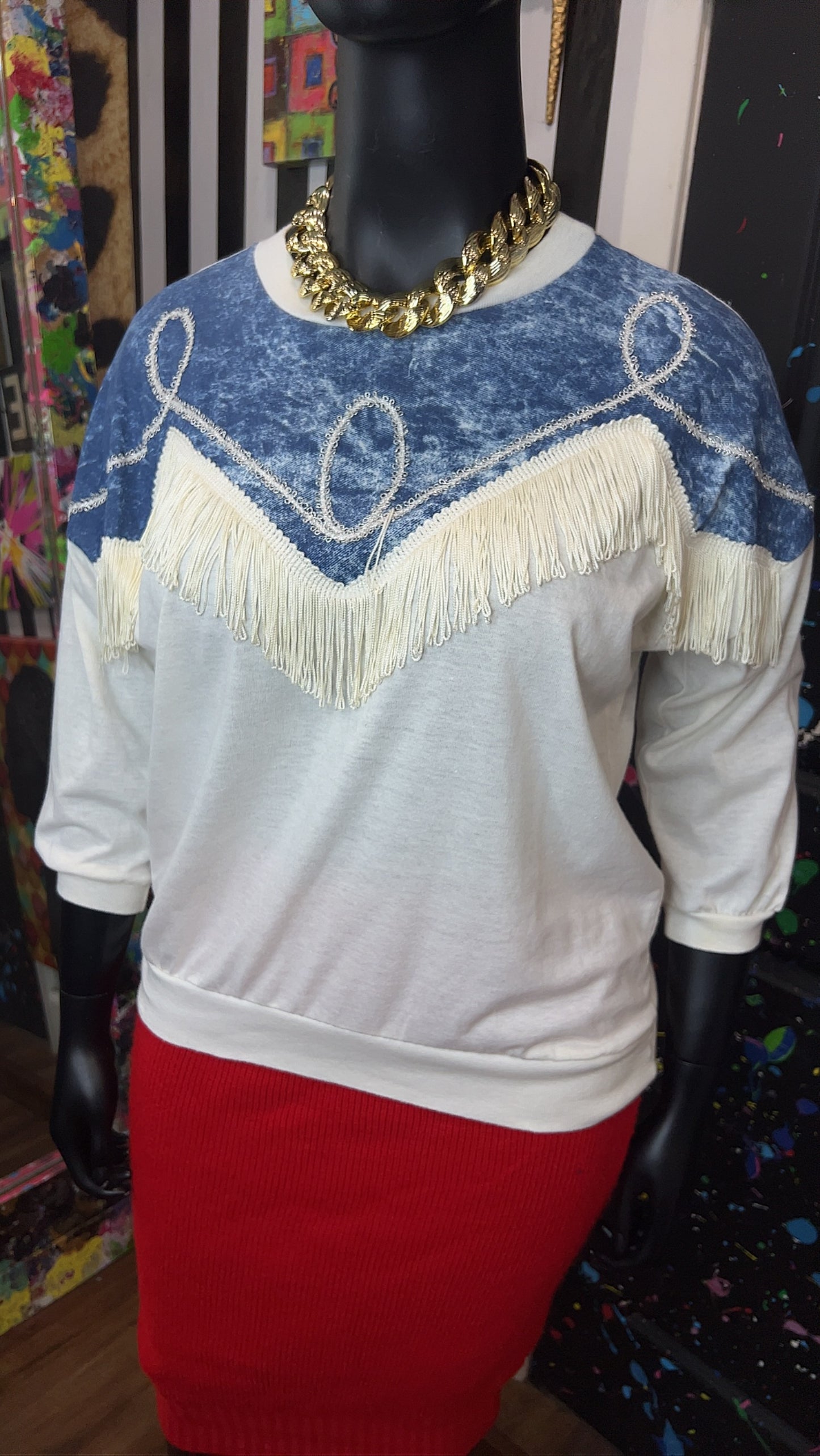 Vintage Fringe & ‘Denim’ T-Shirt (18)