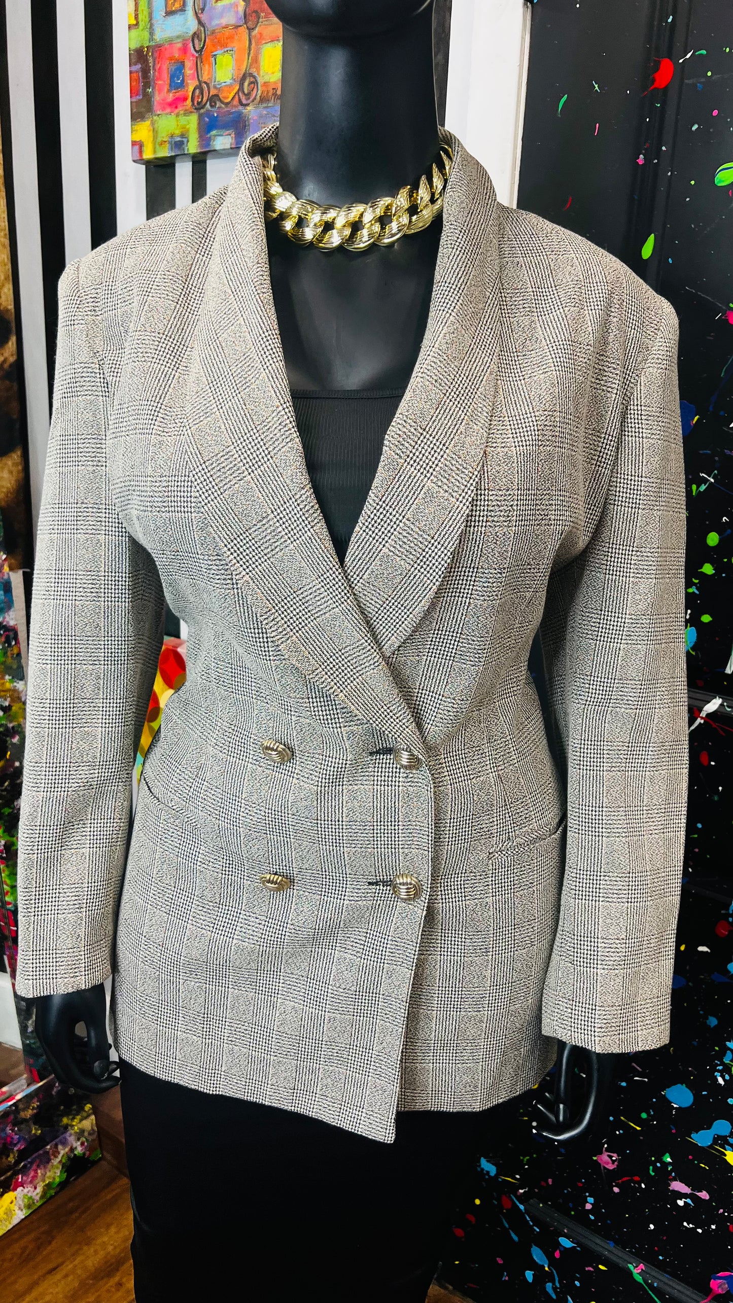 Vintage Plaid Blazer (16W)
