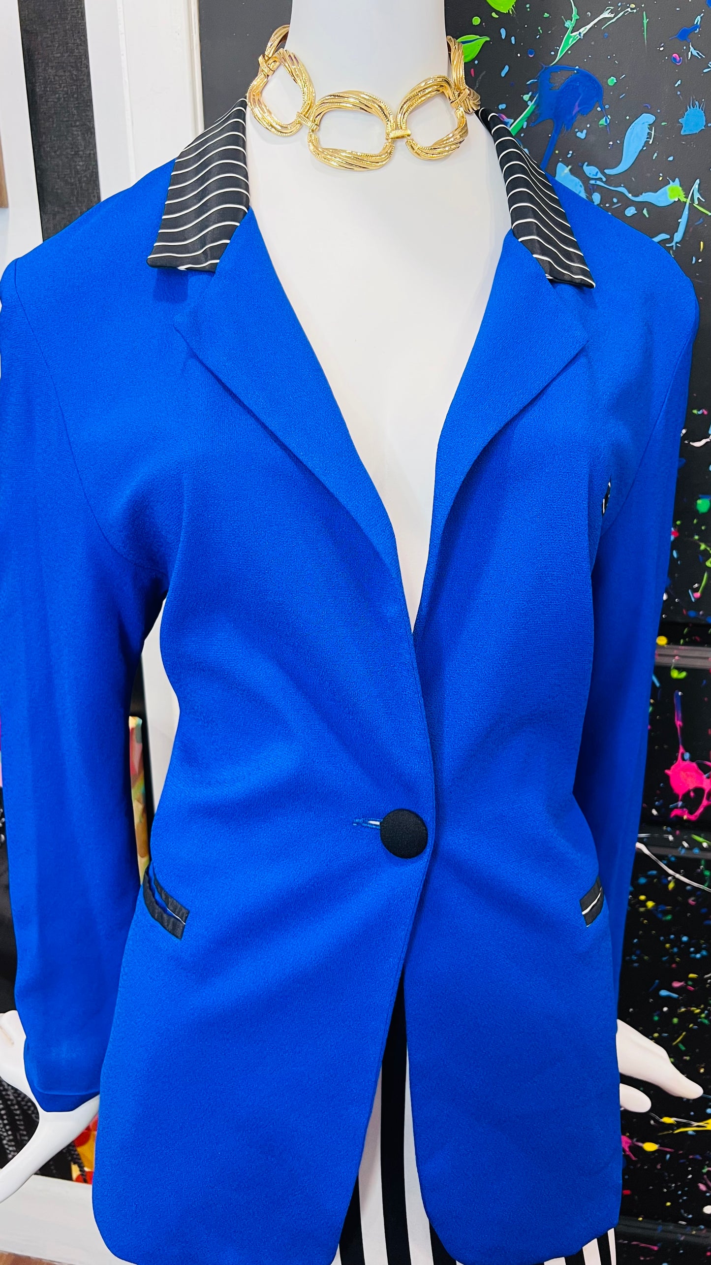 Vintage Blue Piano Blazer (14)