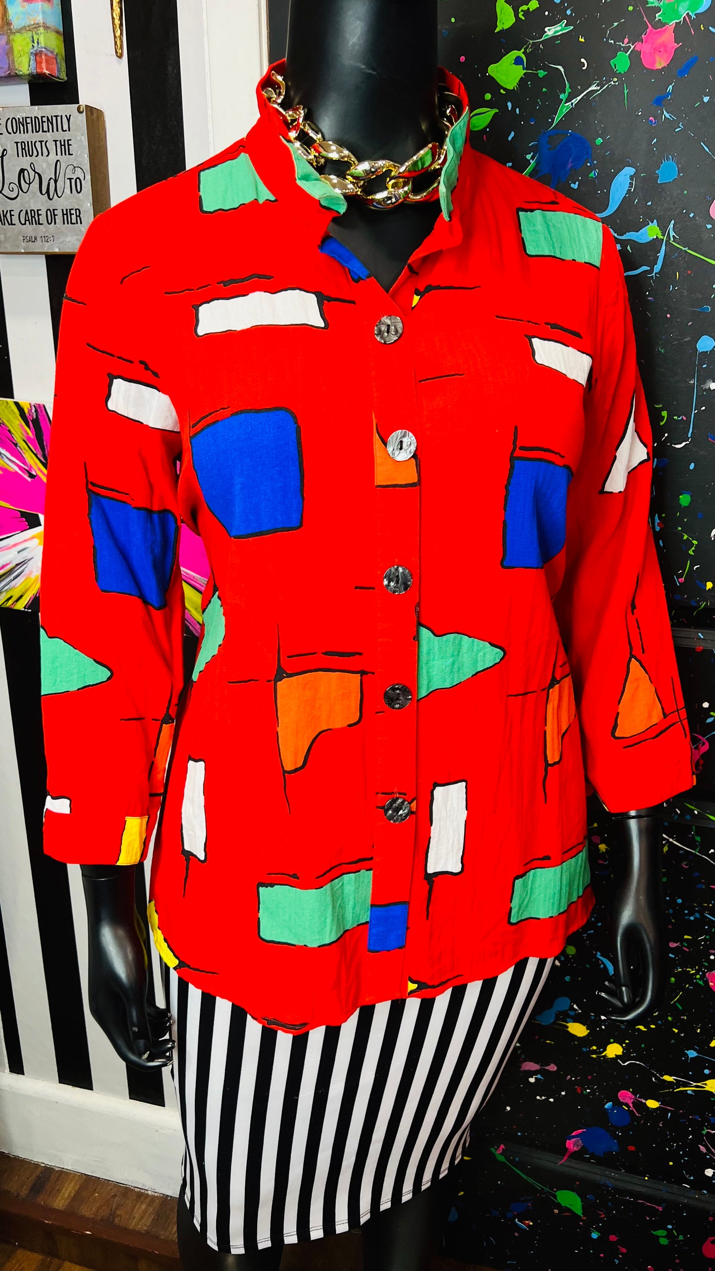 Color block Shapes Rayon Blouse (20)