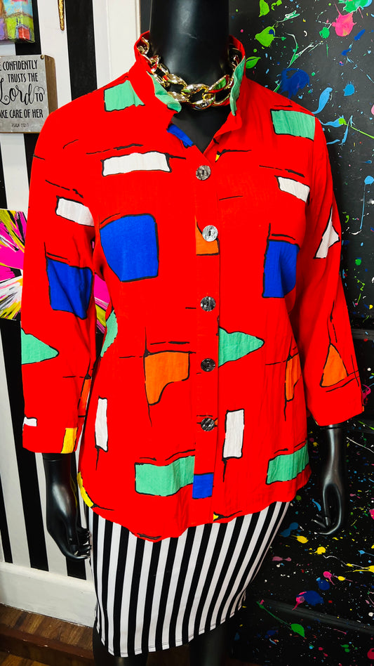 Color block Shapes Rayon Blouse (20)