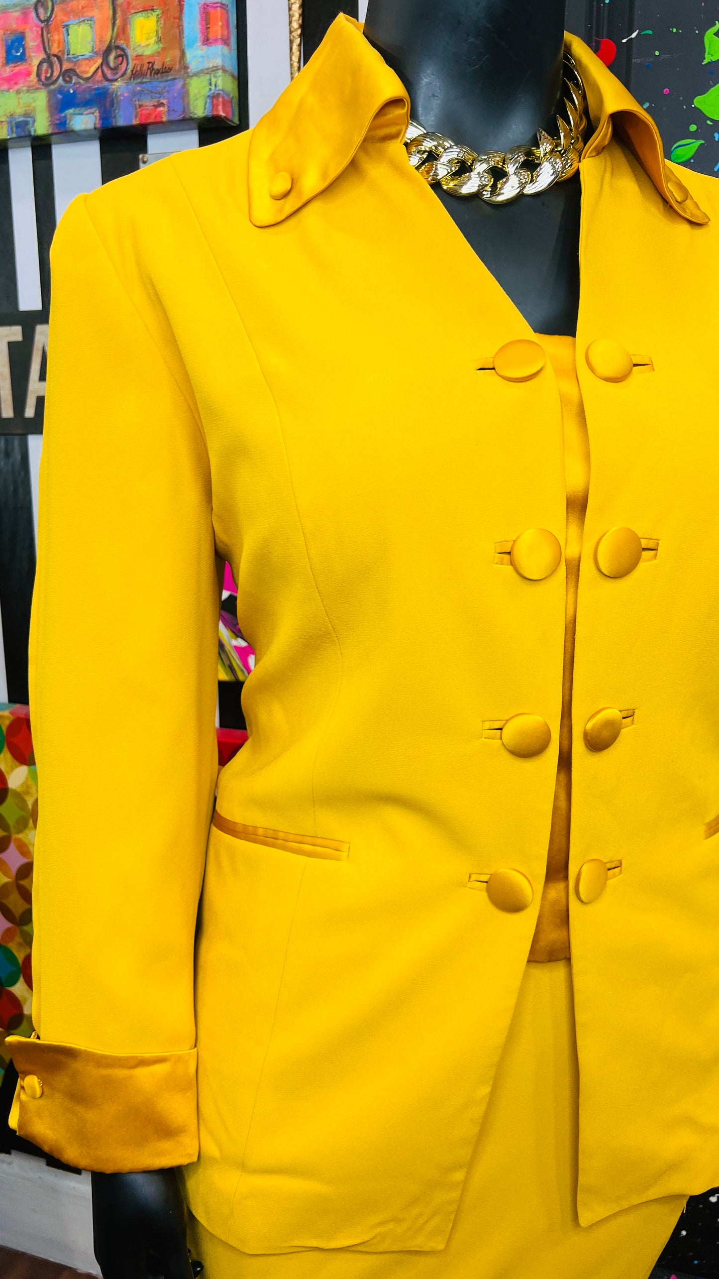 Vintage Gold Skirt Suit (18W)