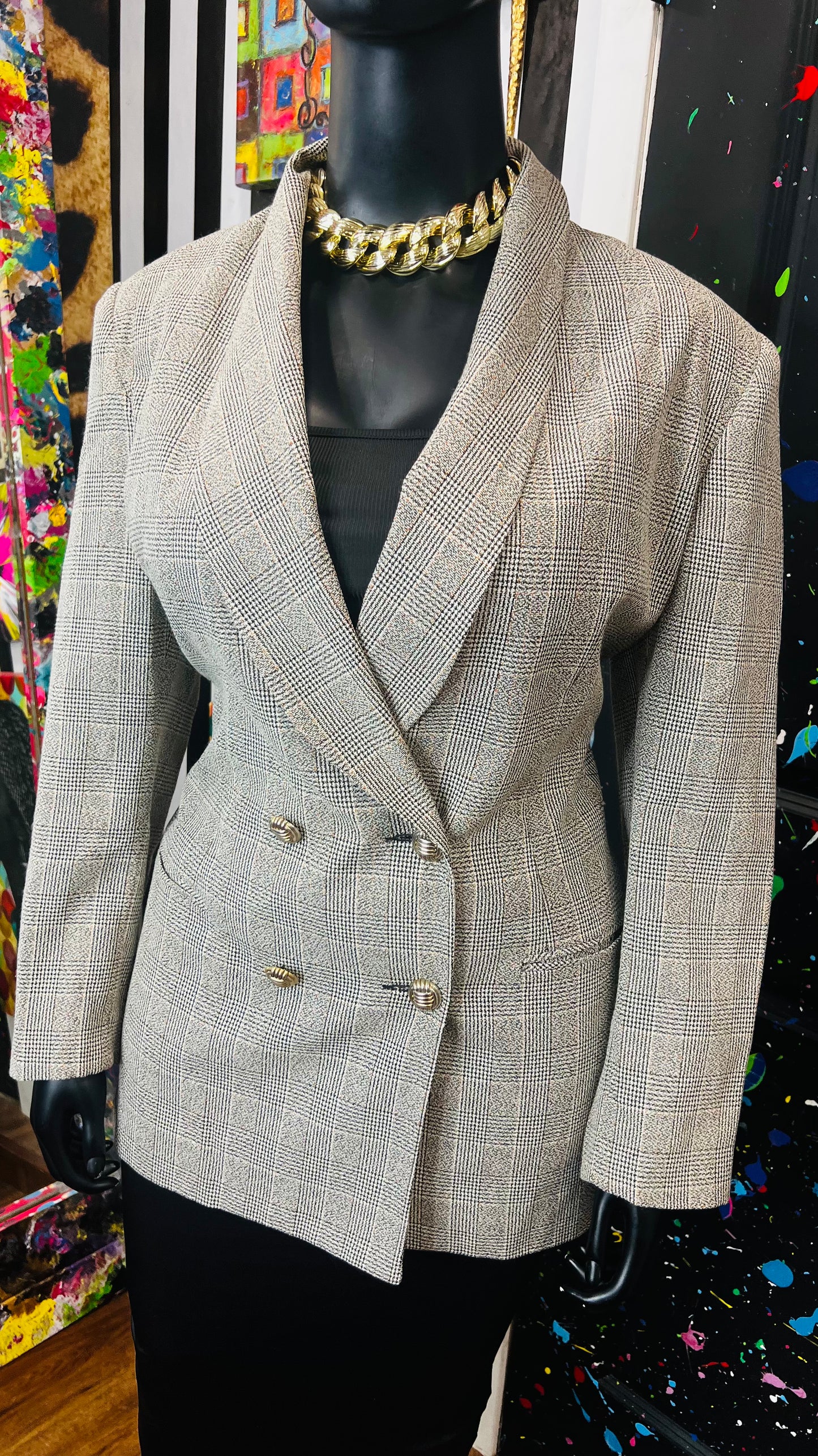 Vintage Plaid Blazer (16W)