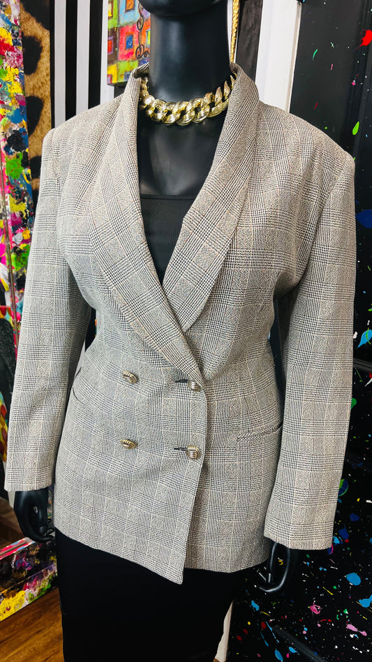 Vintage Plaid Blazer (16W)