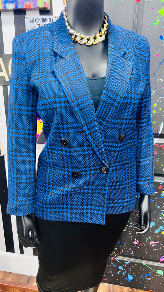 Vintage Blue & Black Blazer (14)