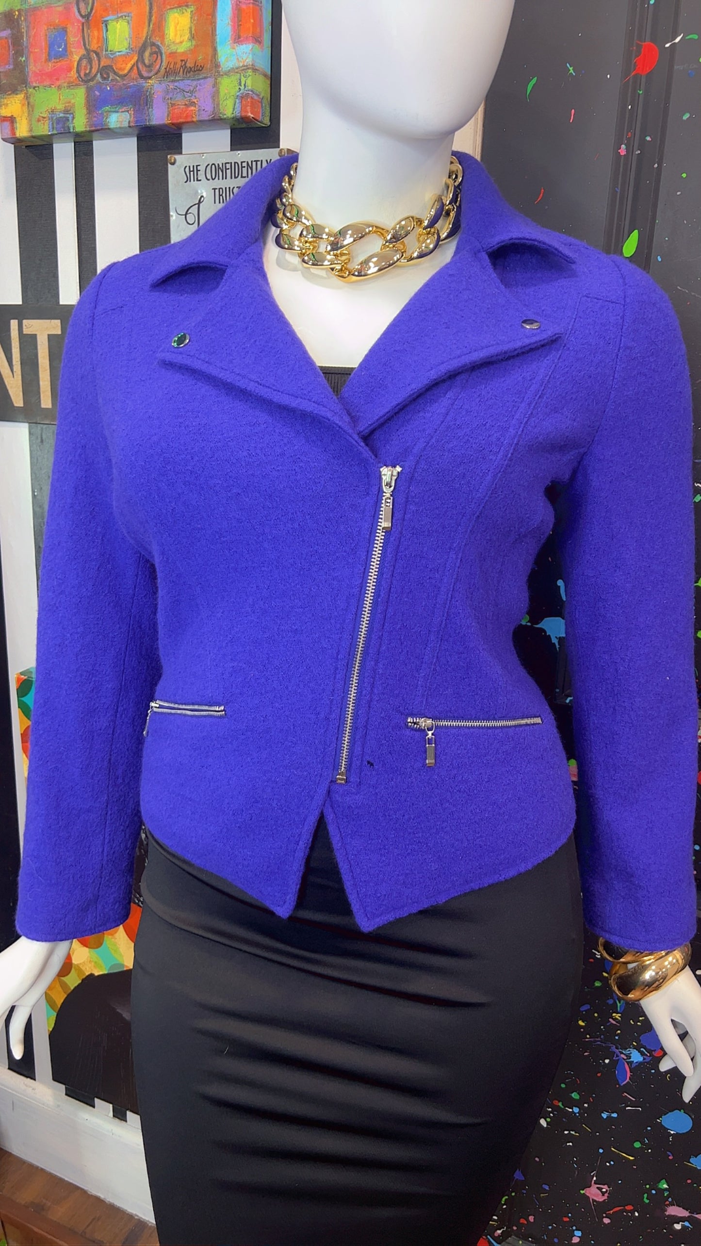 Vintage Cropped Purple Blazer (14)