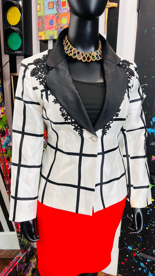 Vintage Donna Vinci Couture Striped Blazer (18)