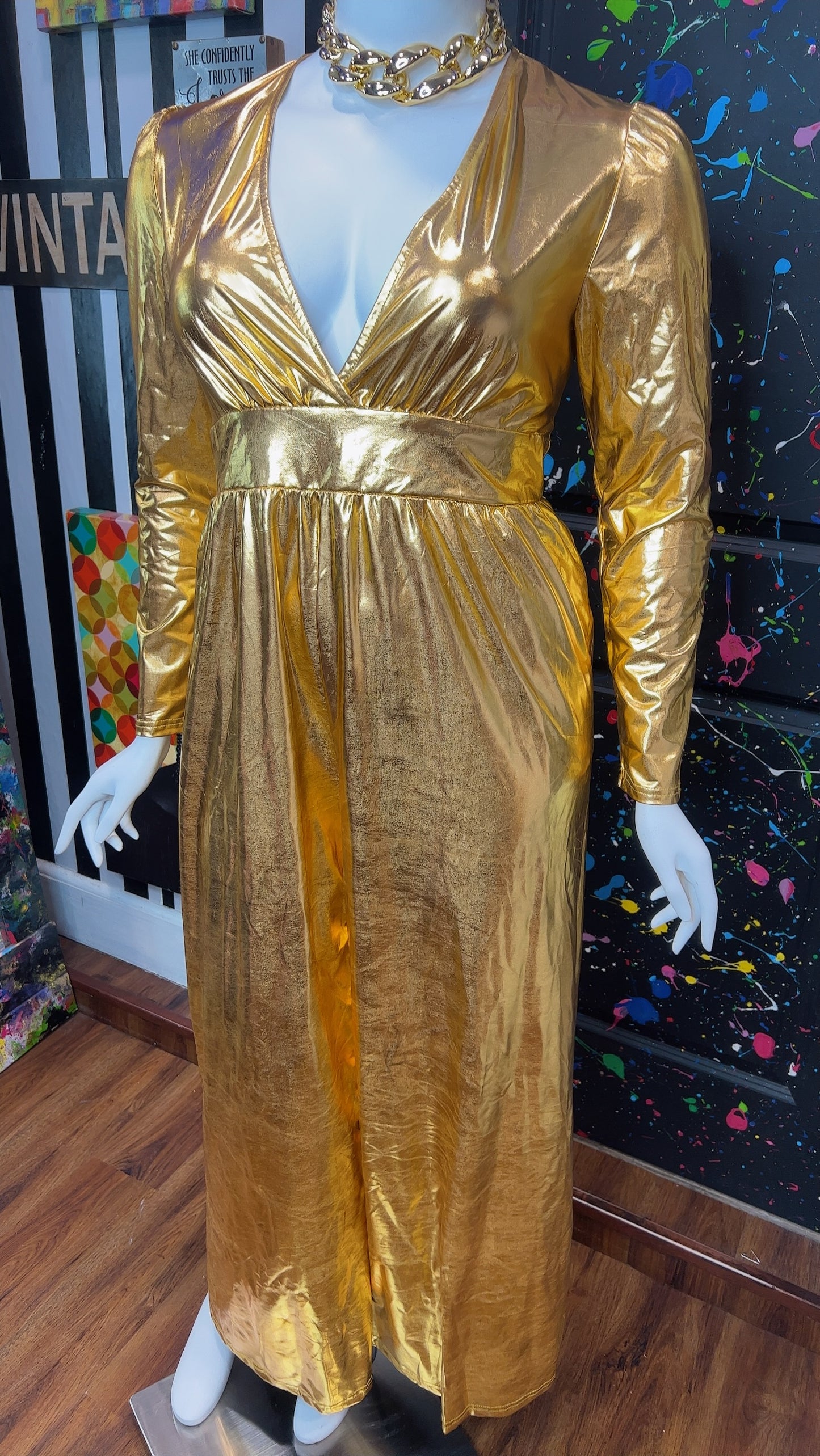 Metallic Gold Jumpsuit New W/Tags (14)
