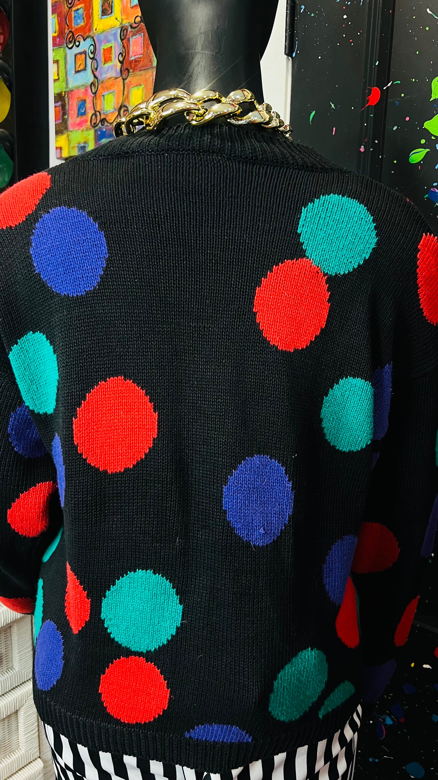 Vintage Knit Polka Dot Cardigan (16/18)