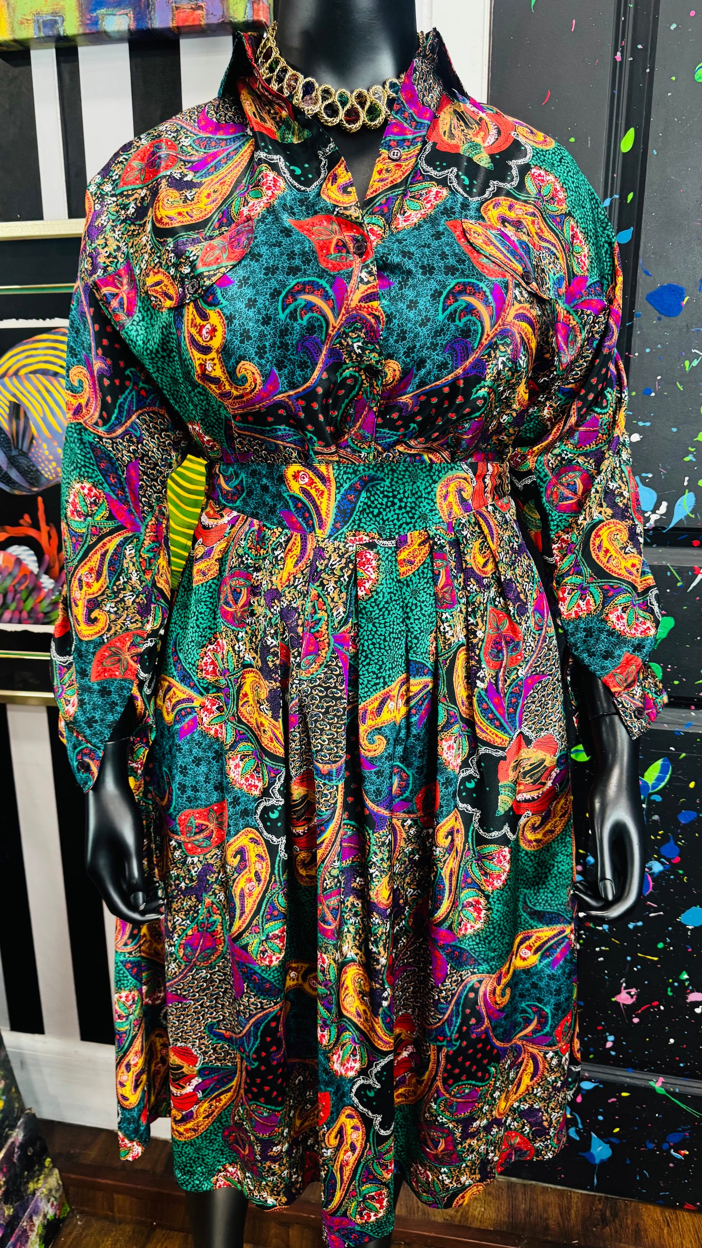 Vintage Abstract Skirt Set (18)